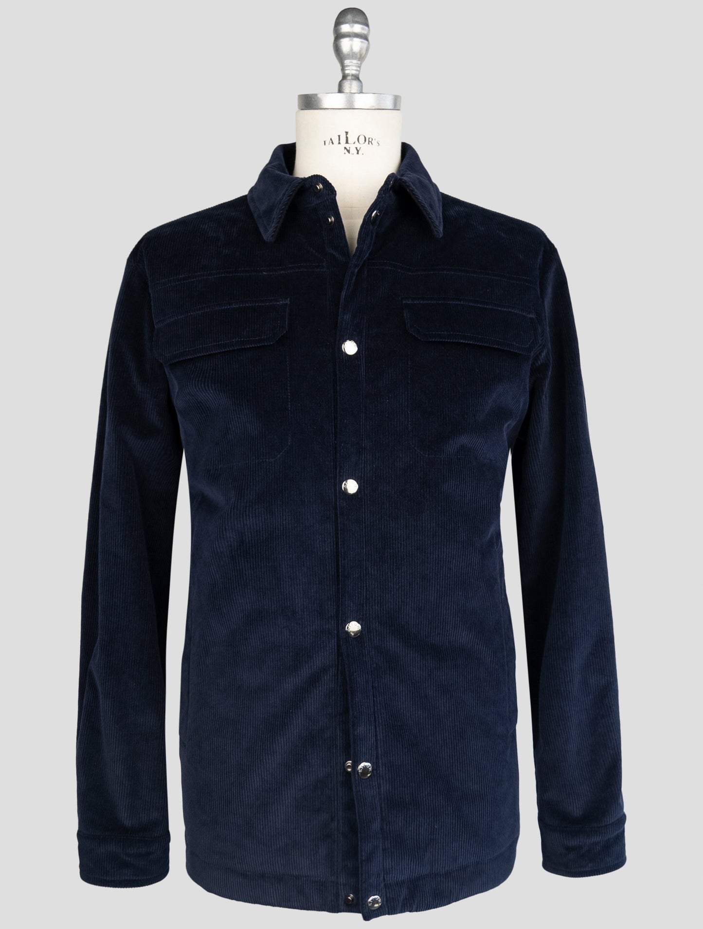Kiton Blue Virgin Wool Silk Coat