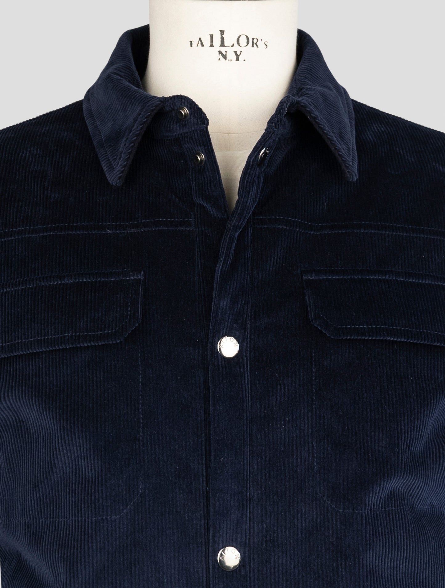 Kiton Blue Virgin Wool Silk Coat