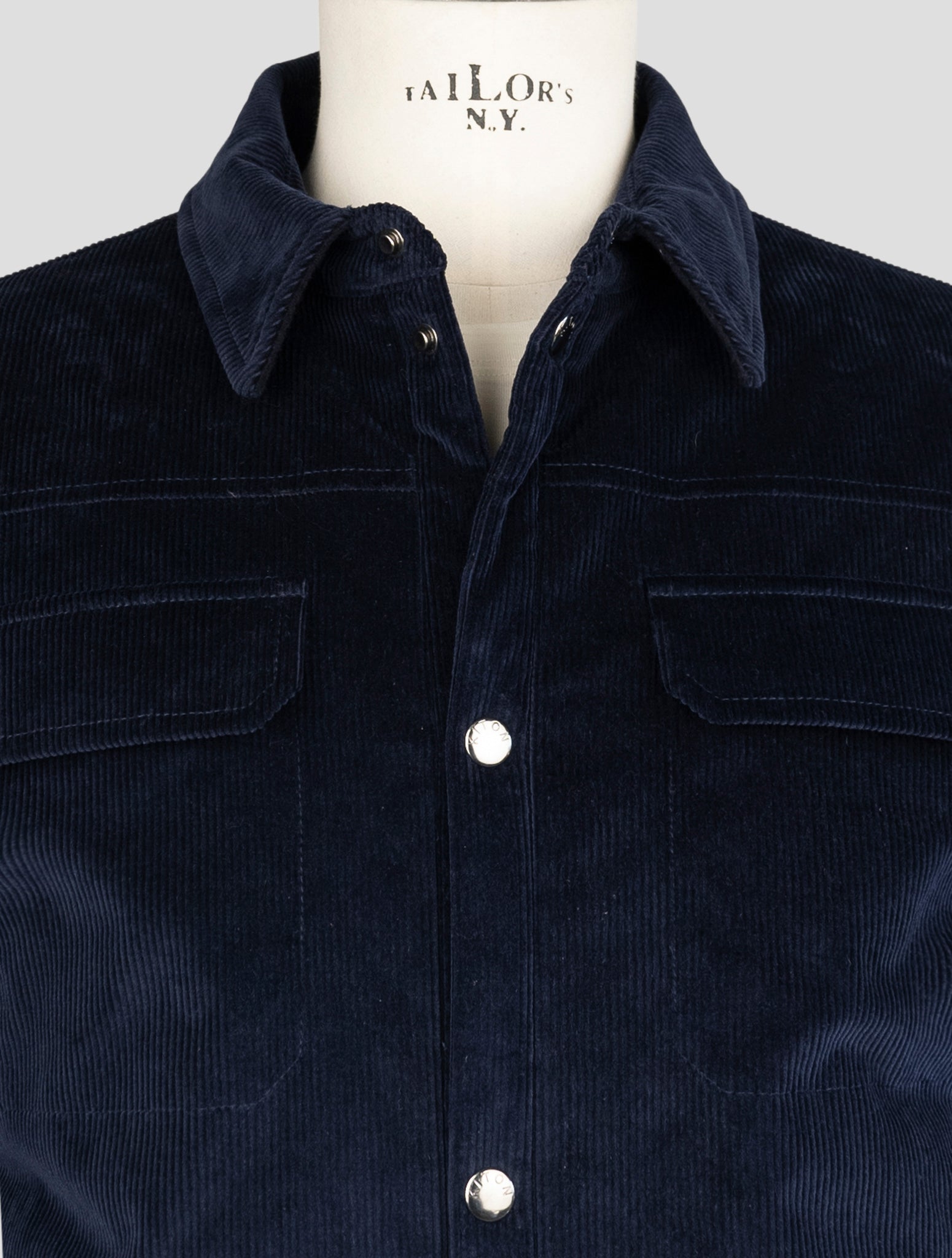 Kiton Blue Virgin Wool Silk Coat