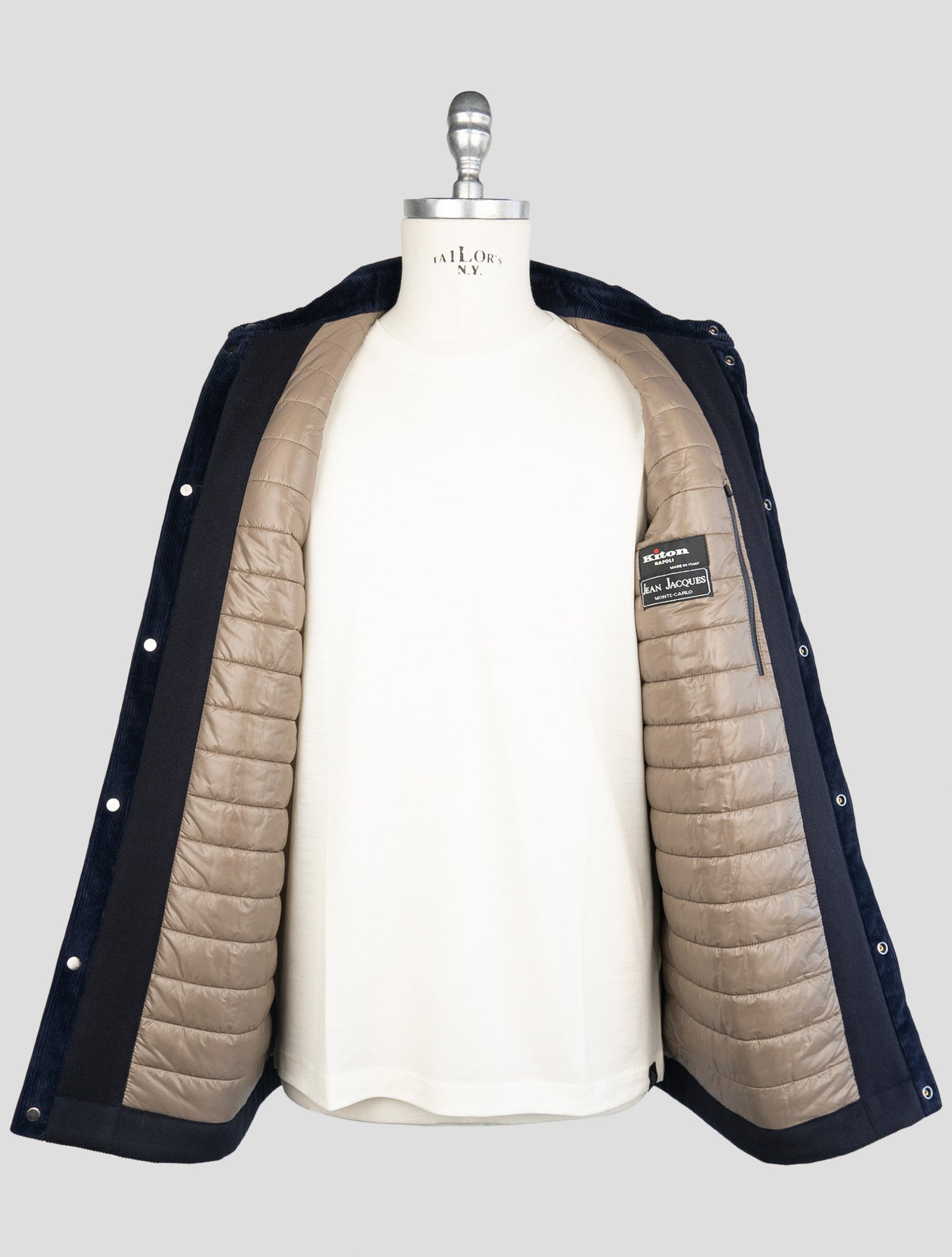 Kiton Blue Virgin Wool Silk Coat