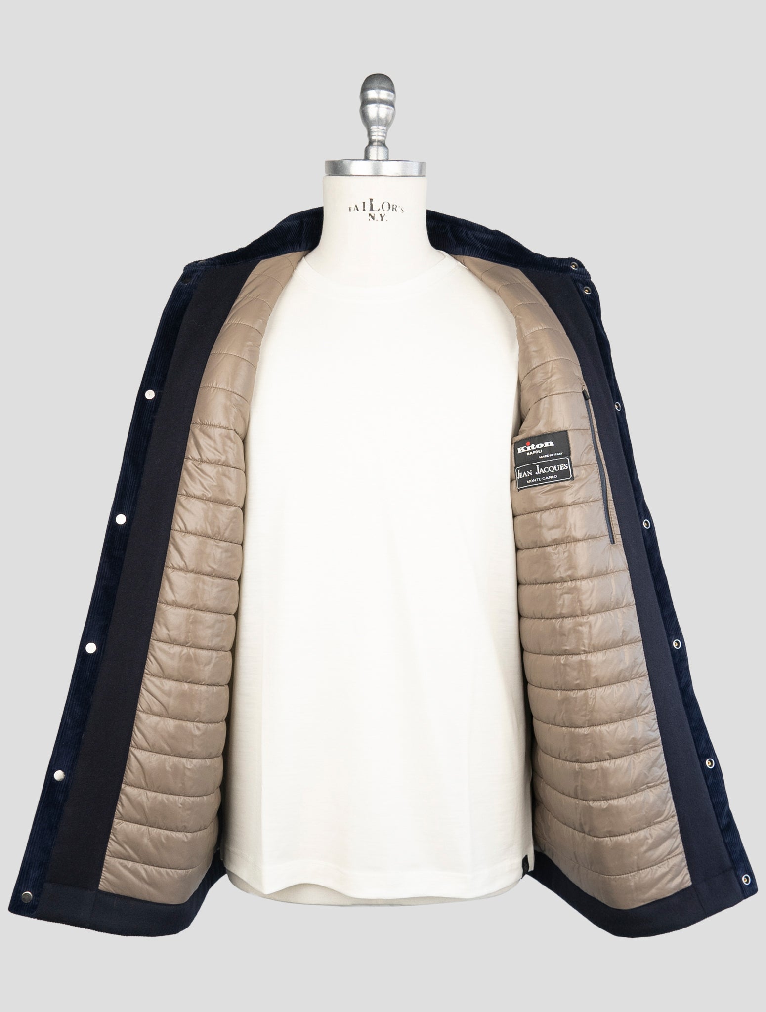 Kiton Blue Virgin Wool Silk Coat