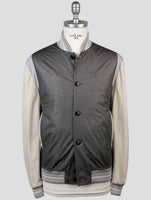Kiton Gray Viscose Pu Ea Leather Coat