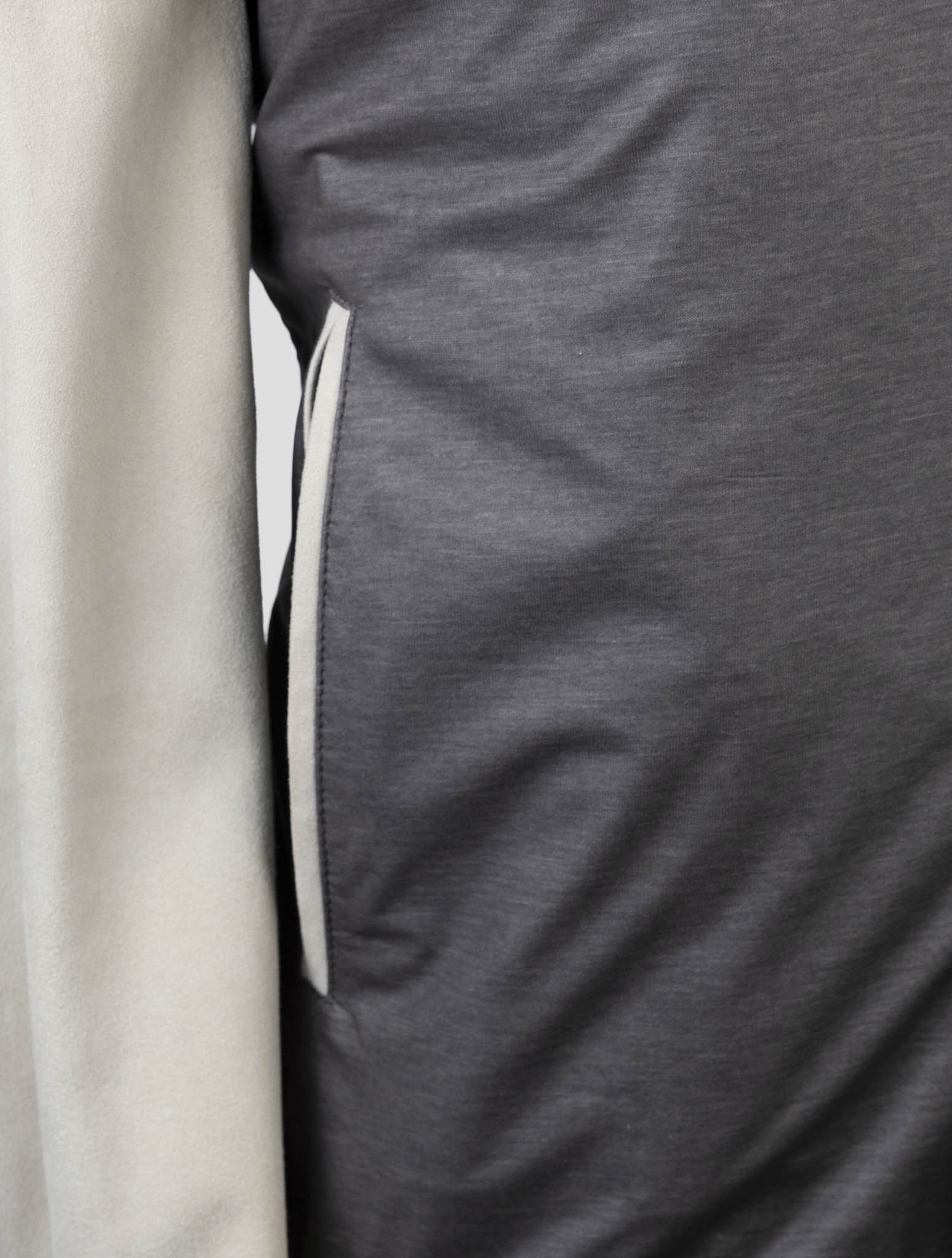 Kiton Gray Viscose Pu Ea Leather Coat