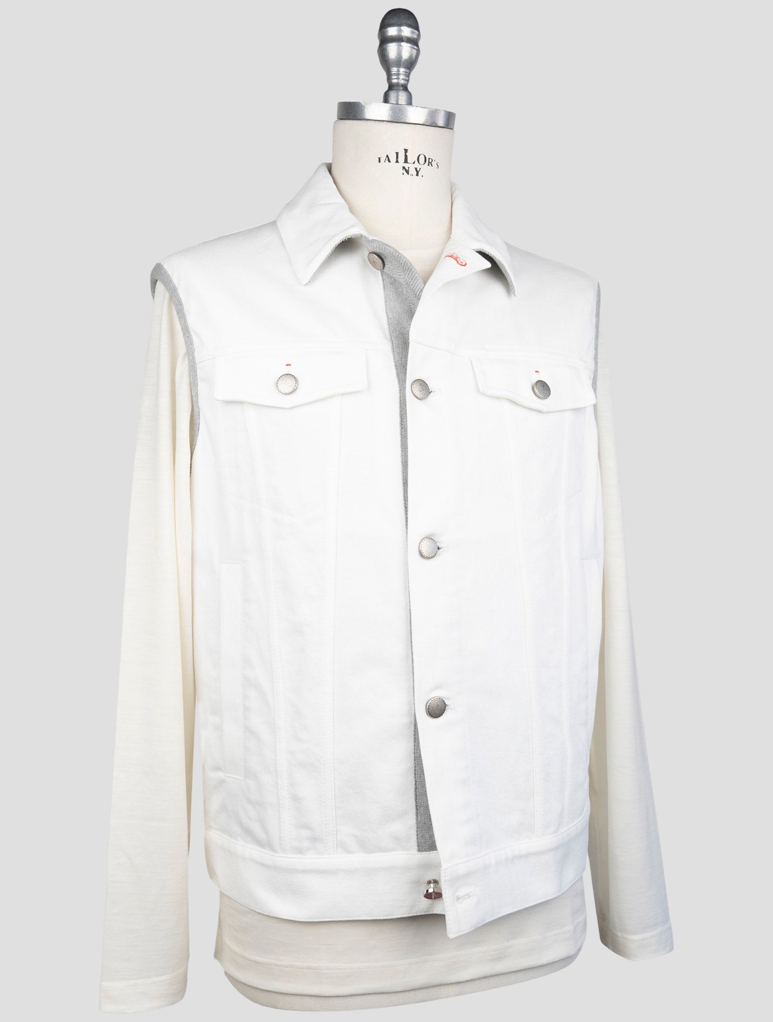 Kiton White Cotton Gilet