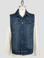 Kiton Blue Cotton Ea Gilet