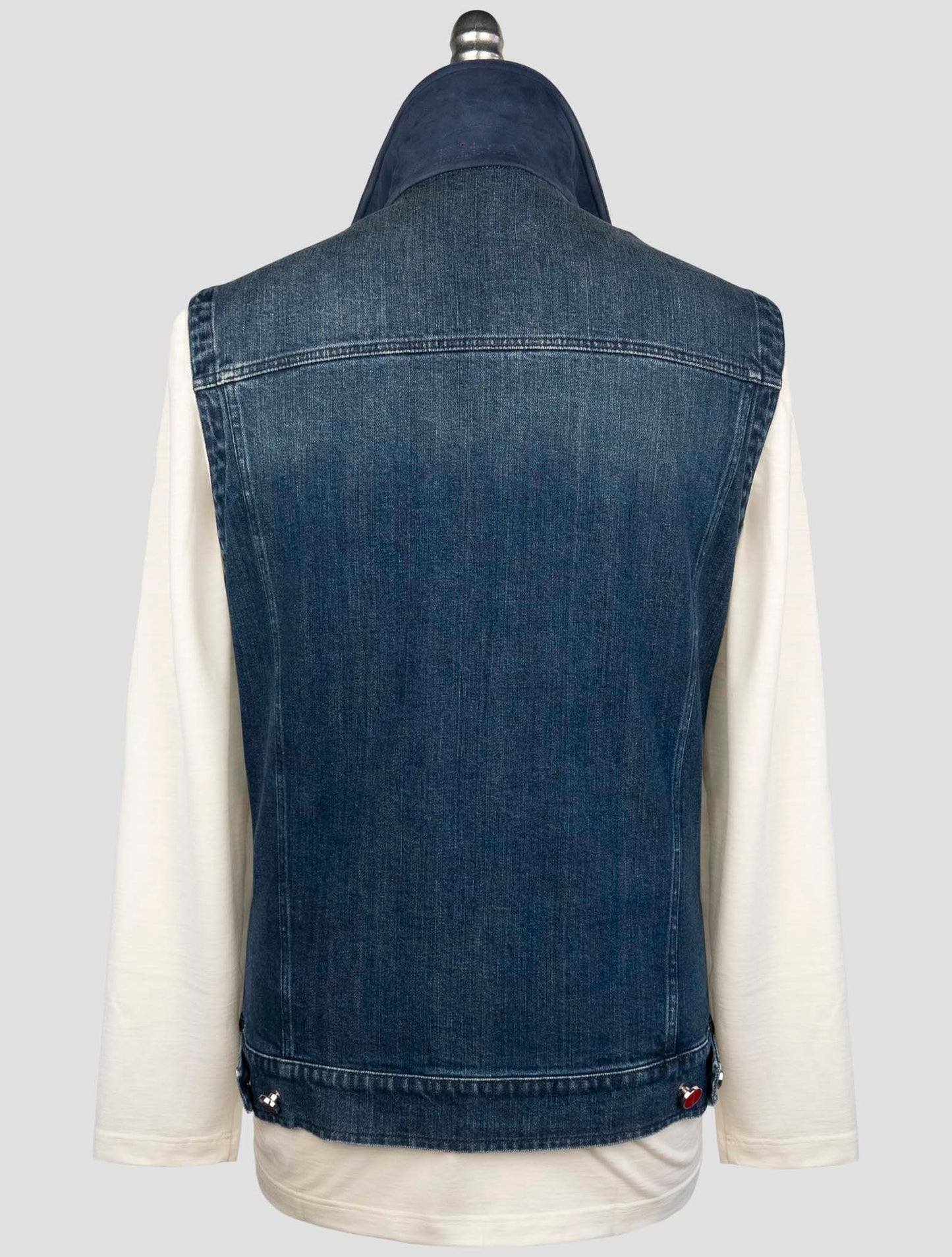 Kiton Blue Cotton Ea Gilet