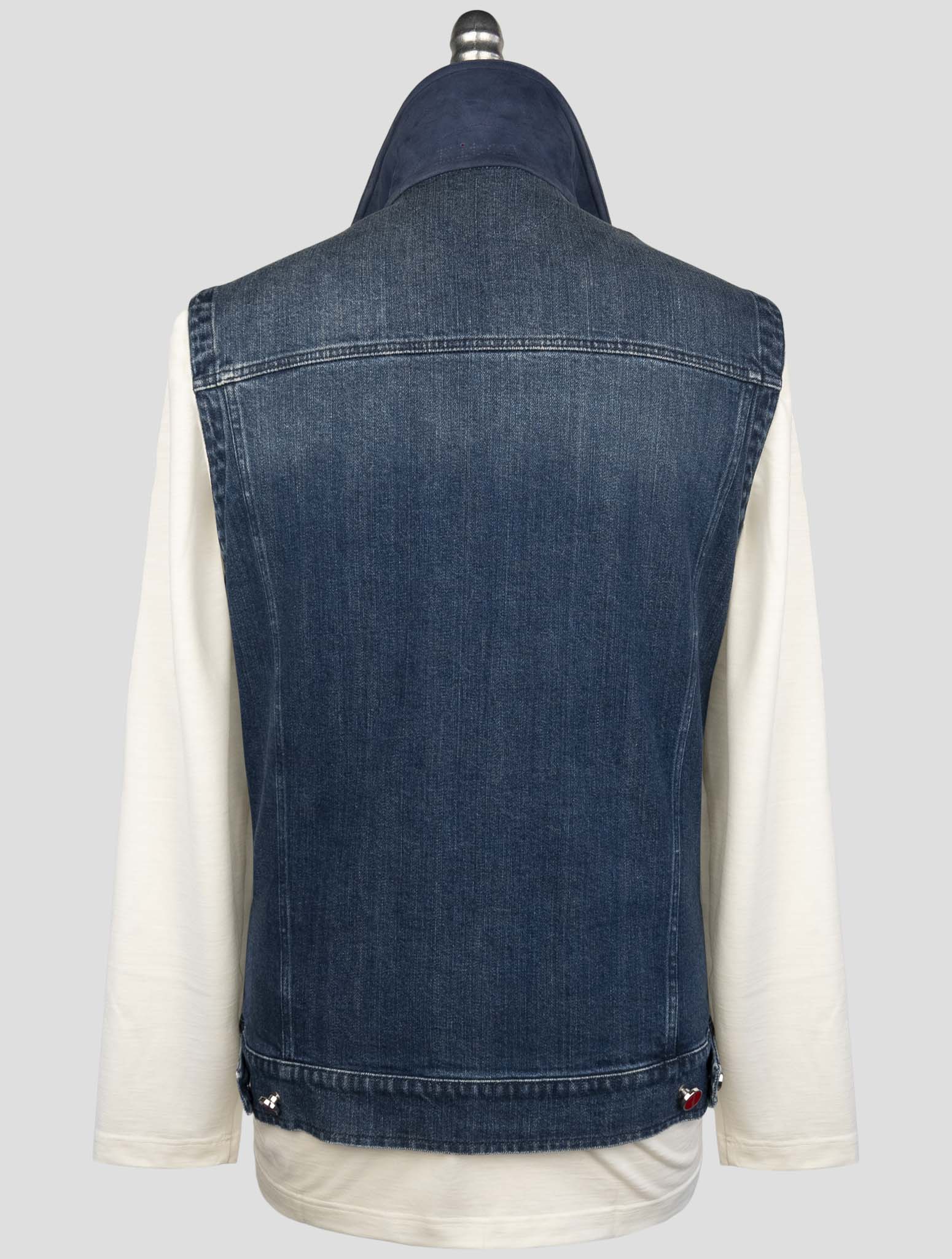 Kiton Blue Cotton Ea Gilet