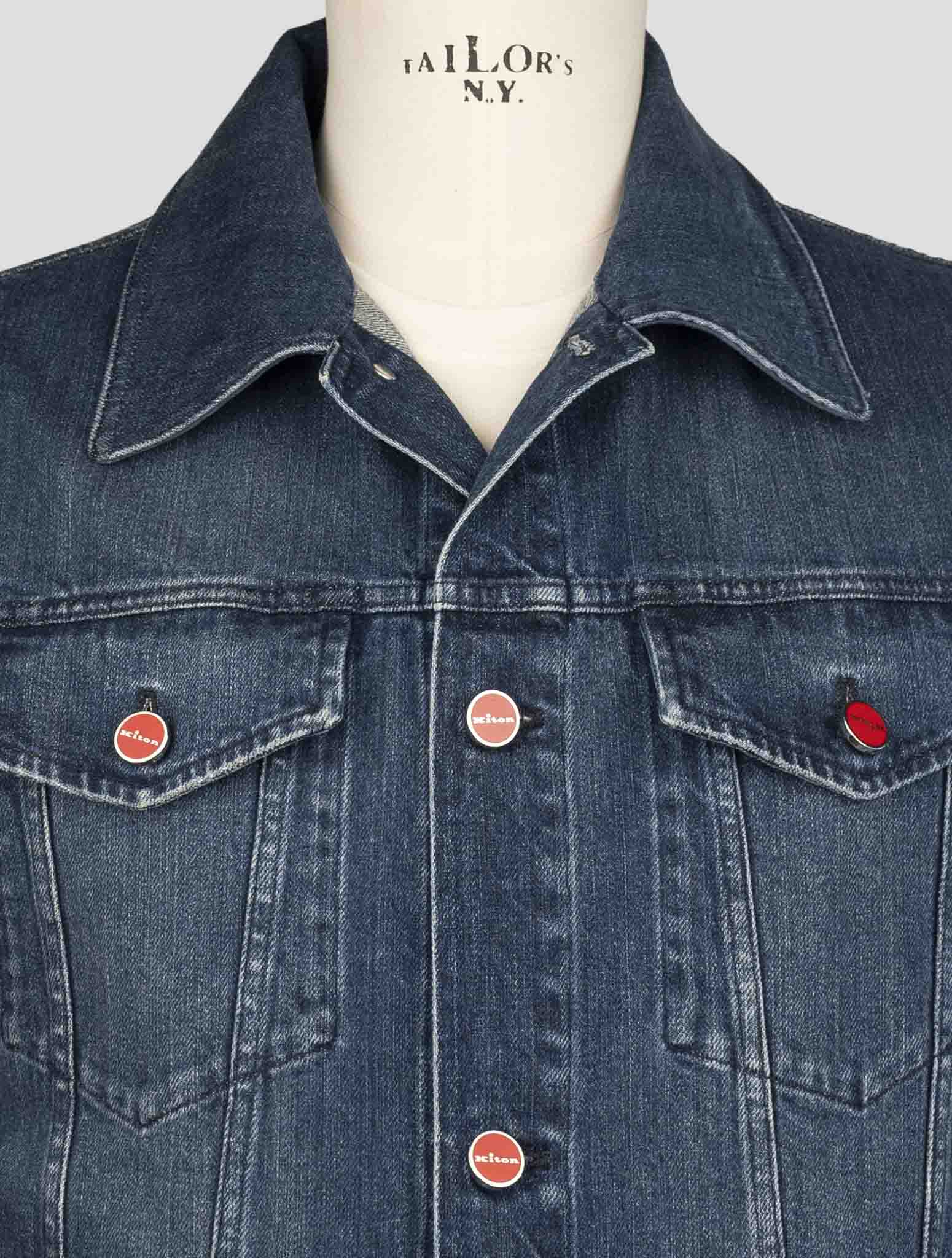 Kiton Blue Cotton Ea Gilet