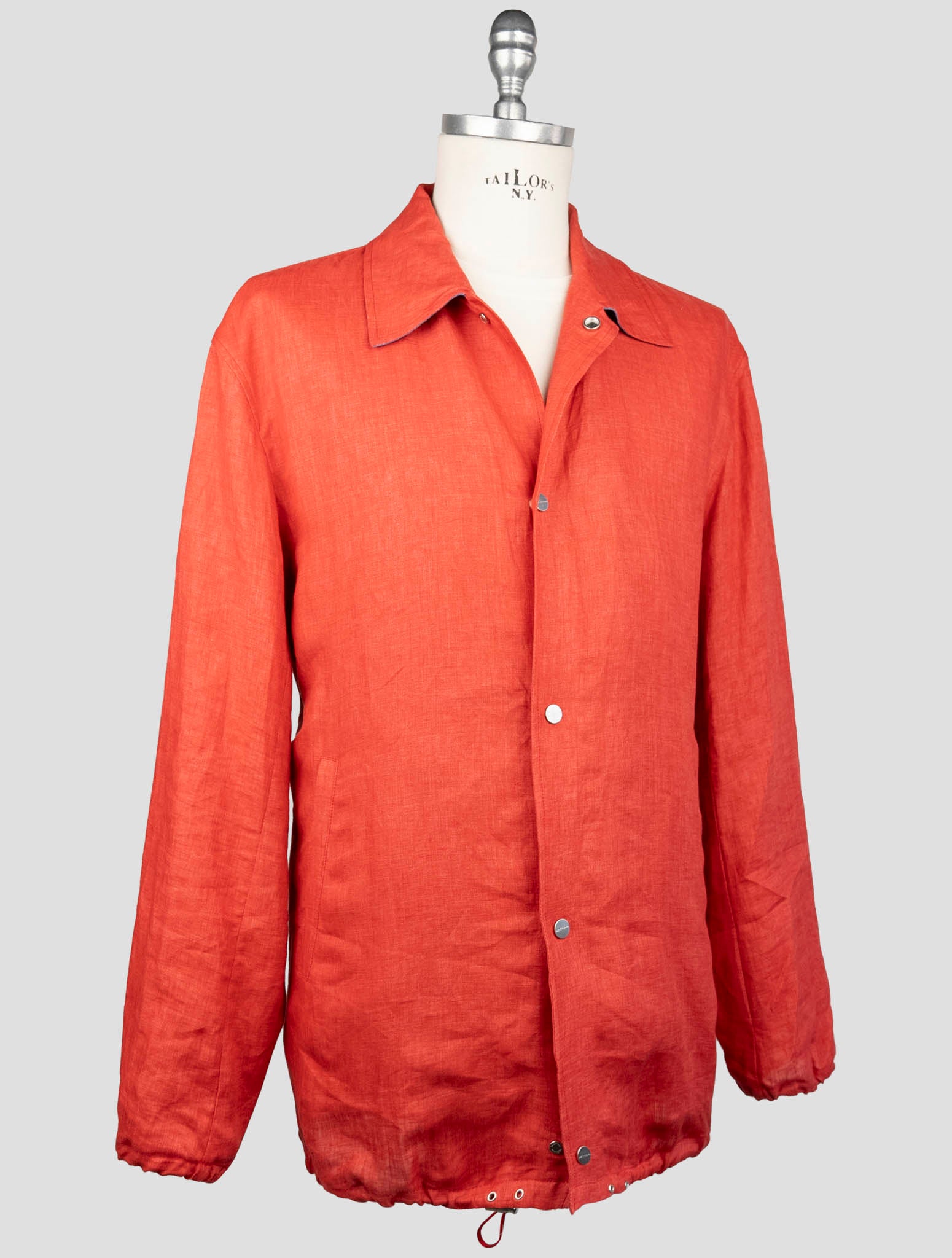 Kiton Red Linen Coat