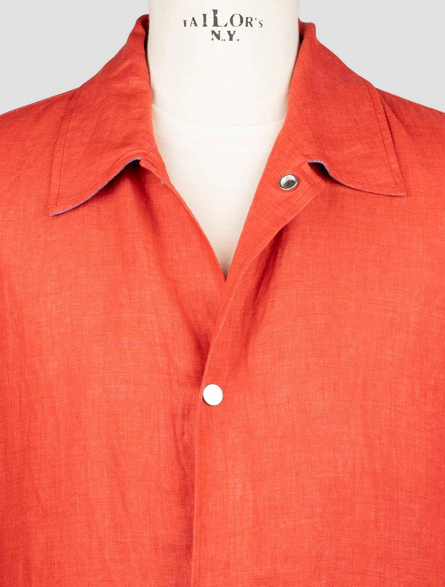 Kiton Red Linen Coat