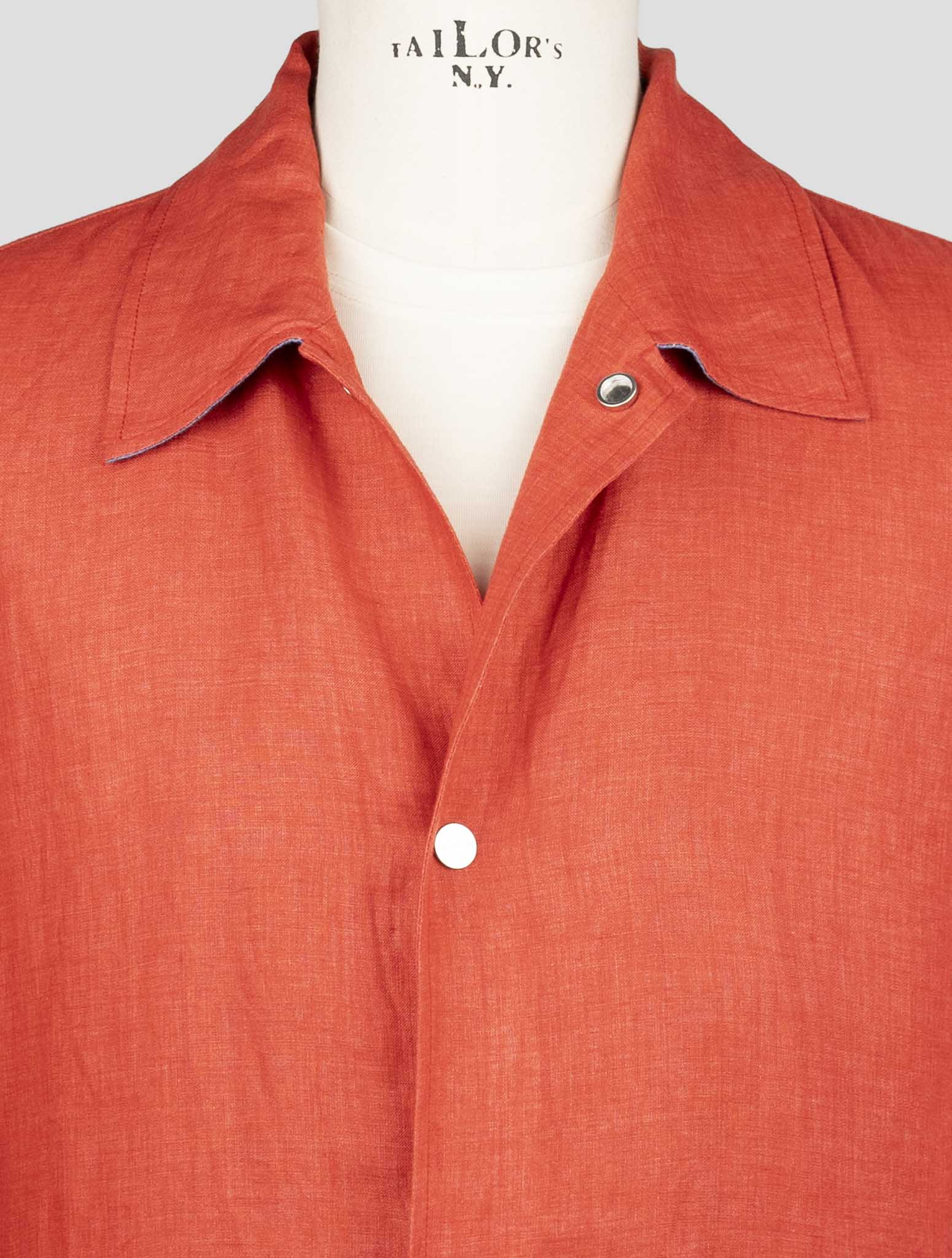 Kiton Red Linen Coat