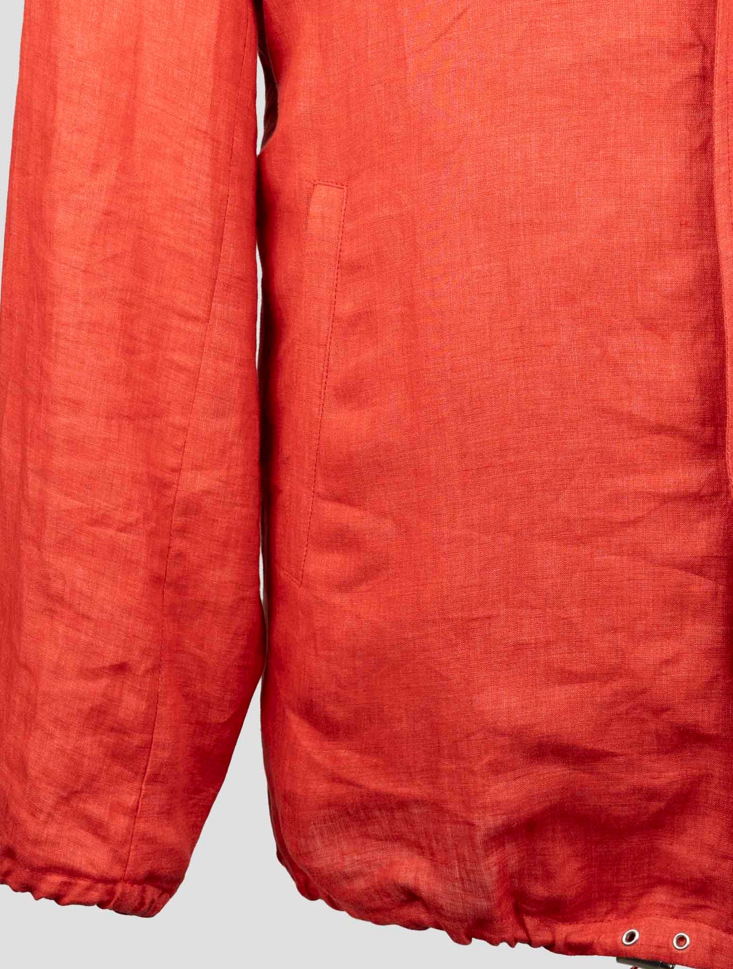 Kiton Red Linen Coat
