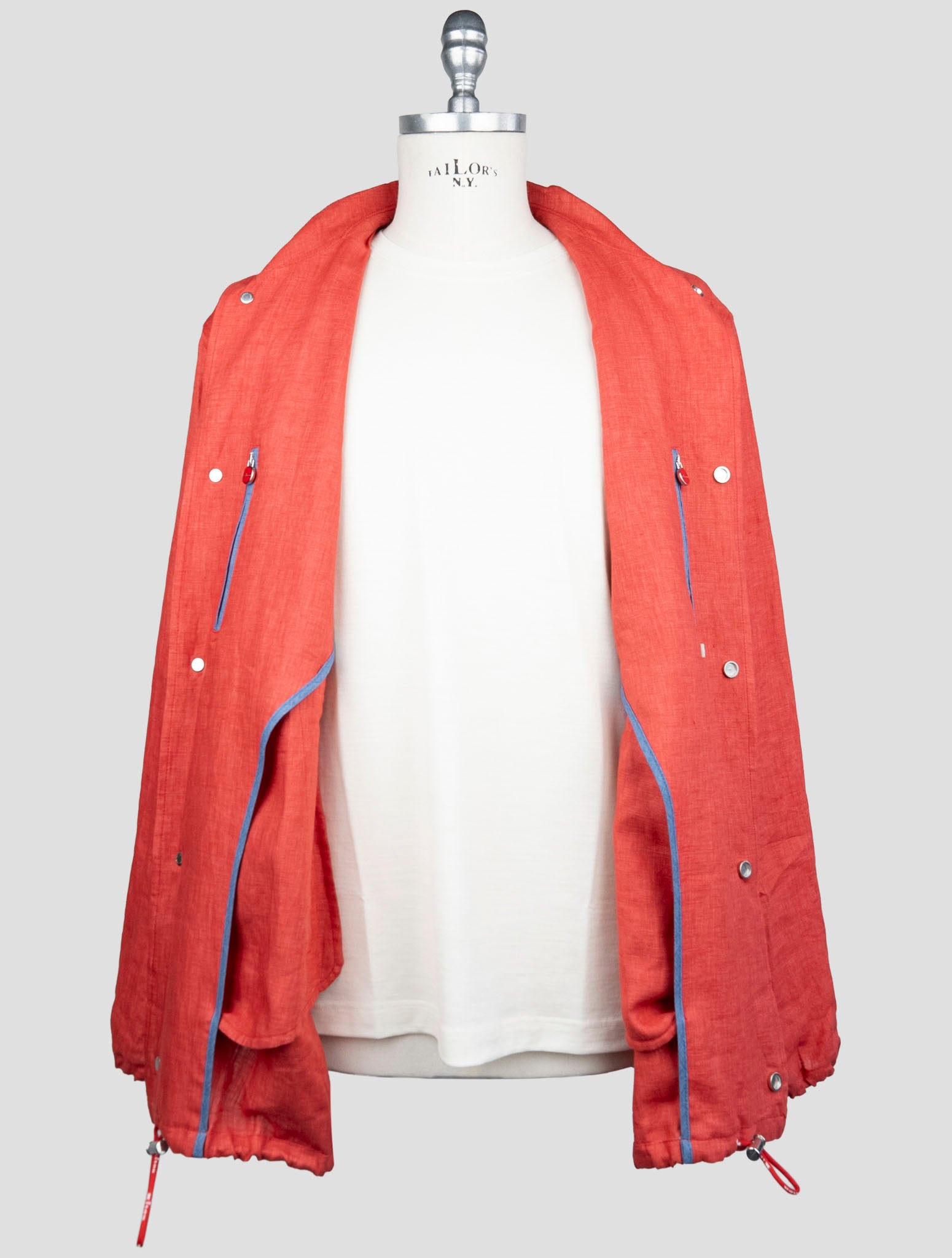 Kiton Red Linen Coat