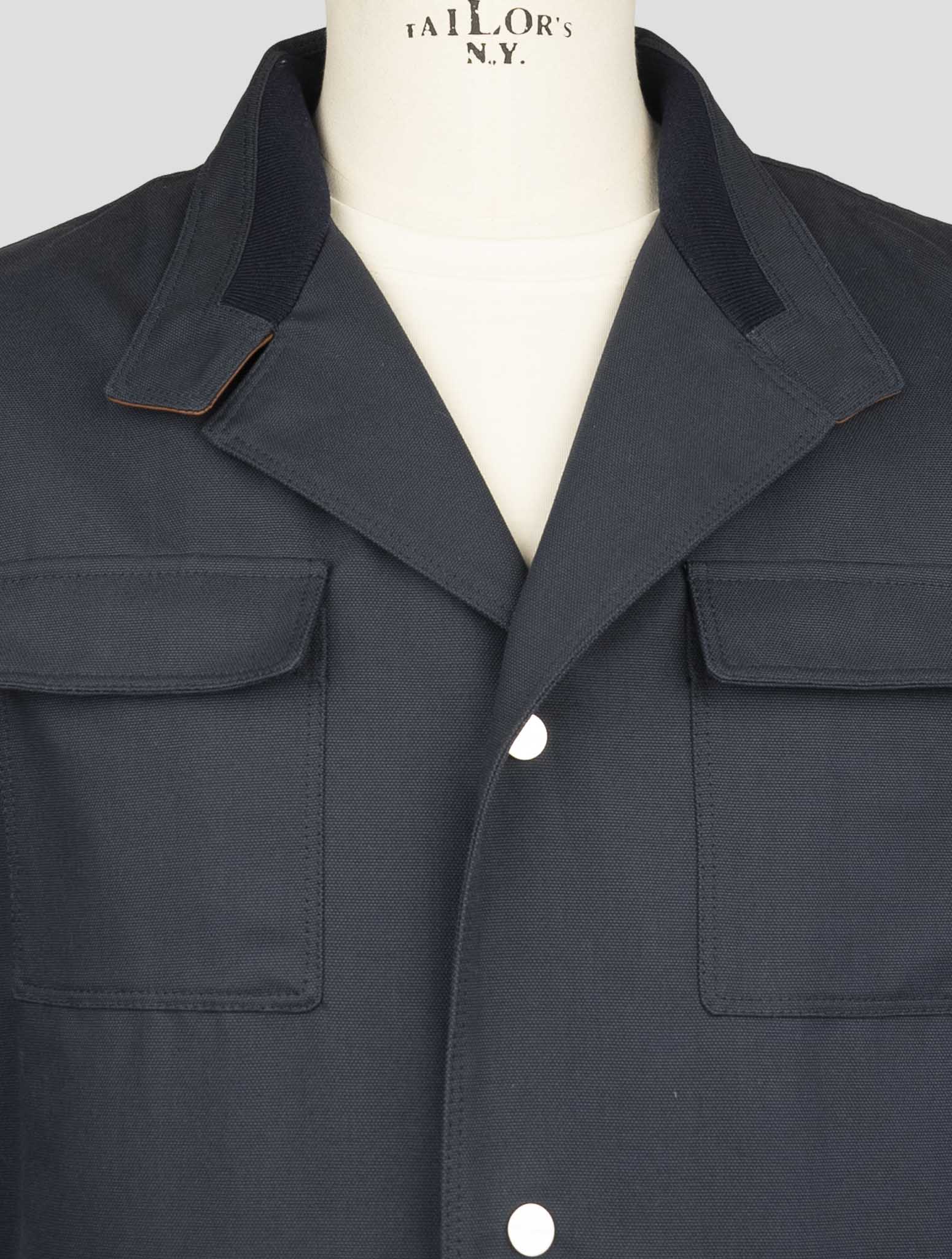 Kiton Blue Cotton Coat
