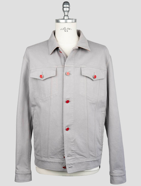 Kiton Gray Cotton Ea Coat