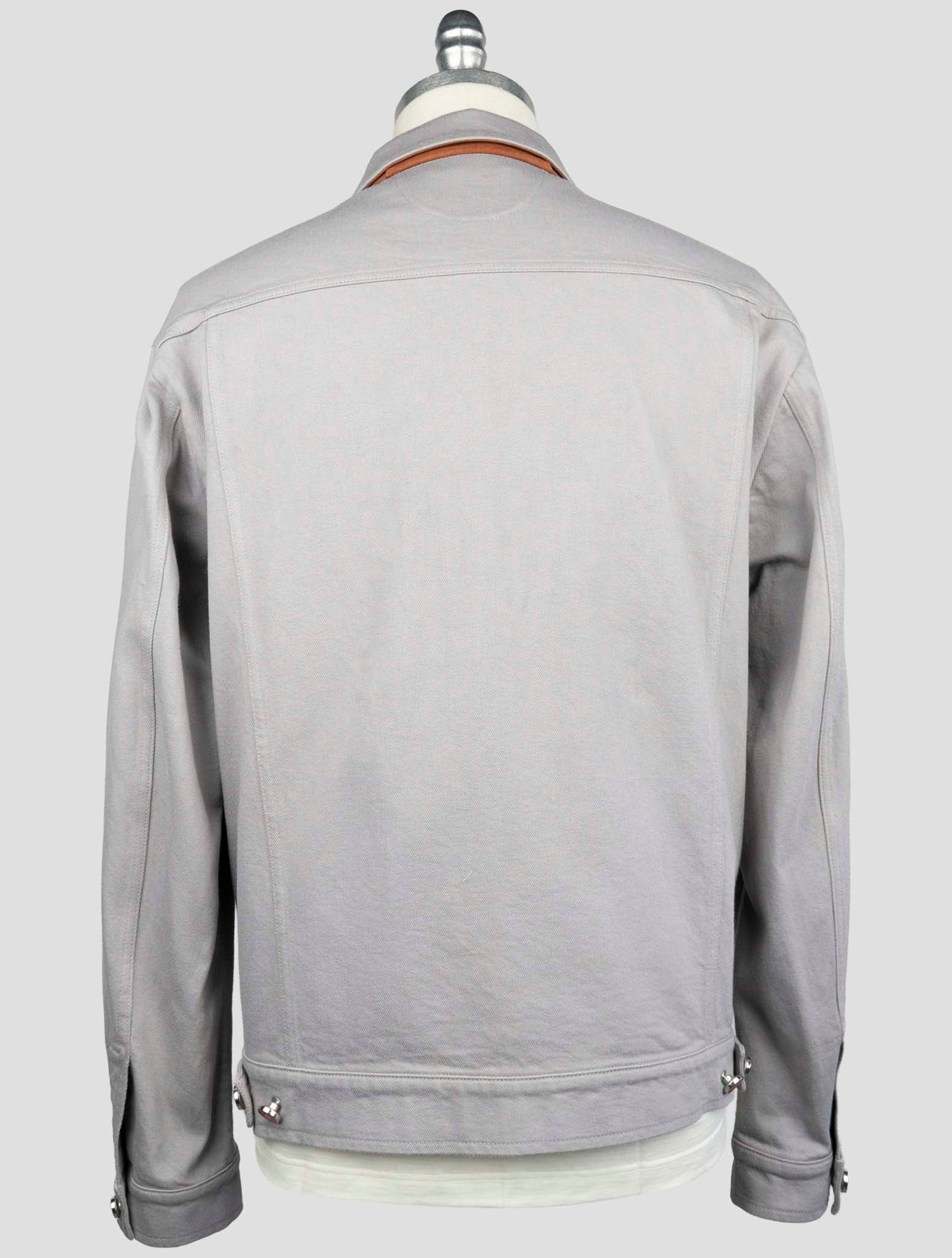 Kiton Gray Cotton Ea Coat