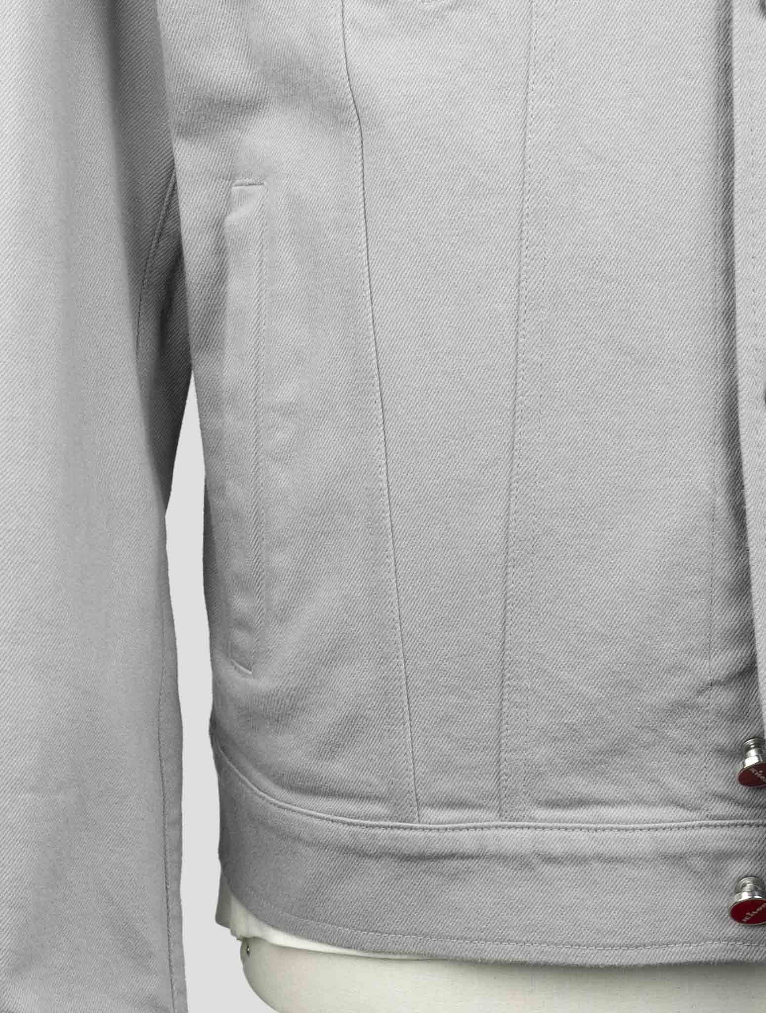 Kiton Gray Cotton Ea Coat