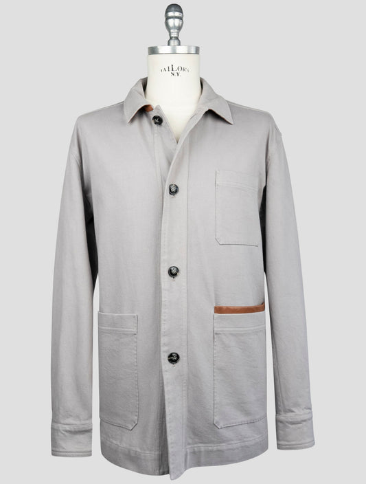 Kiton Gray Cotton Ea Coat