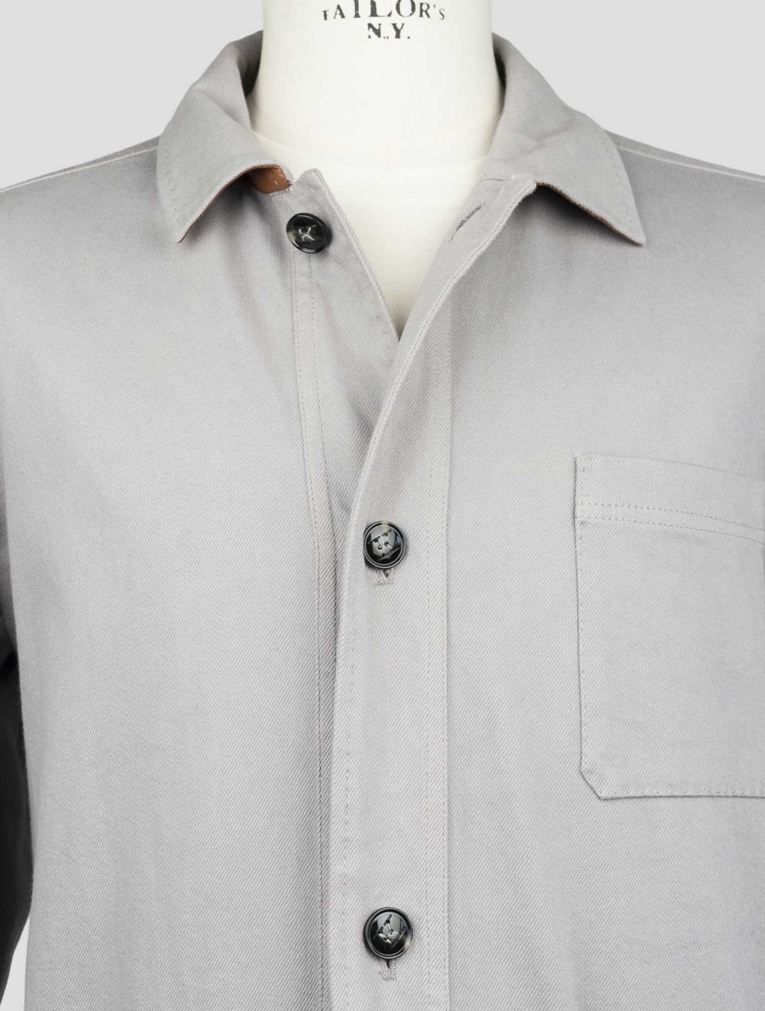 Kiton Gray Cotton Ea Coat