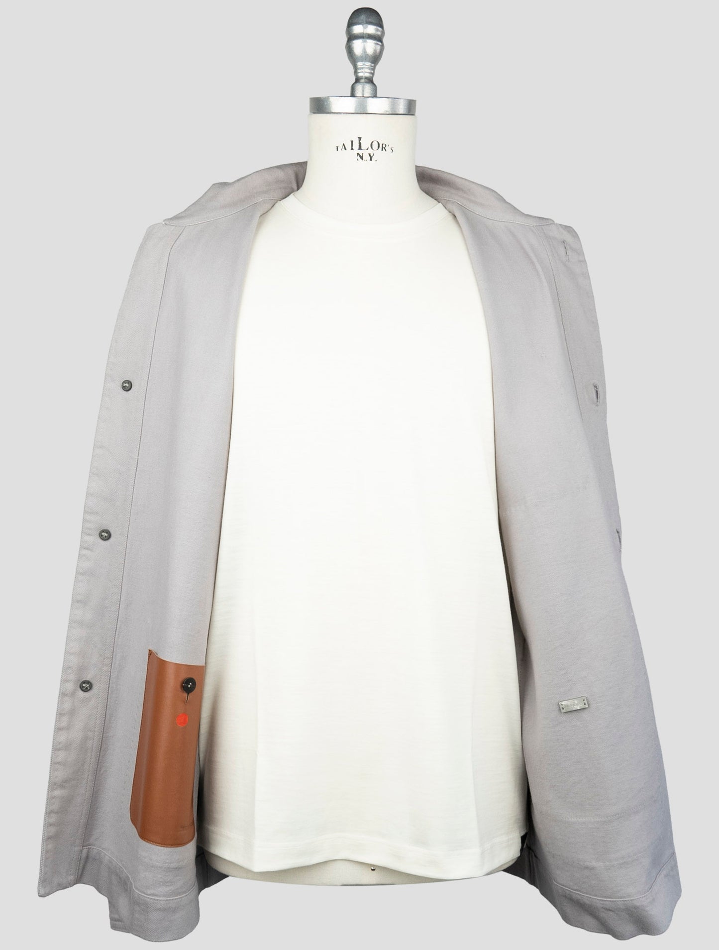 Kiton Gray Cotton Ea Coat