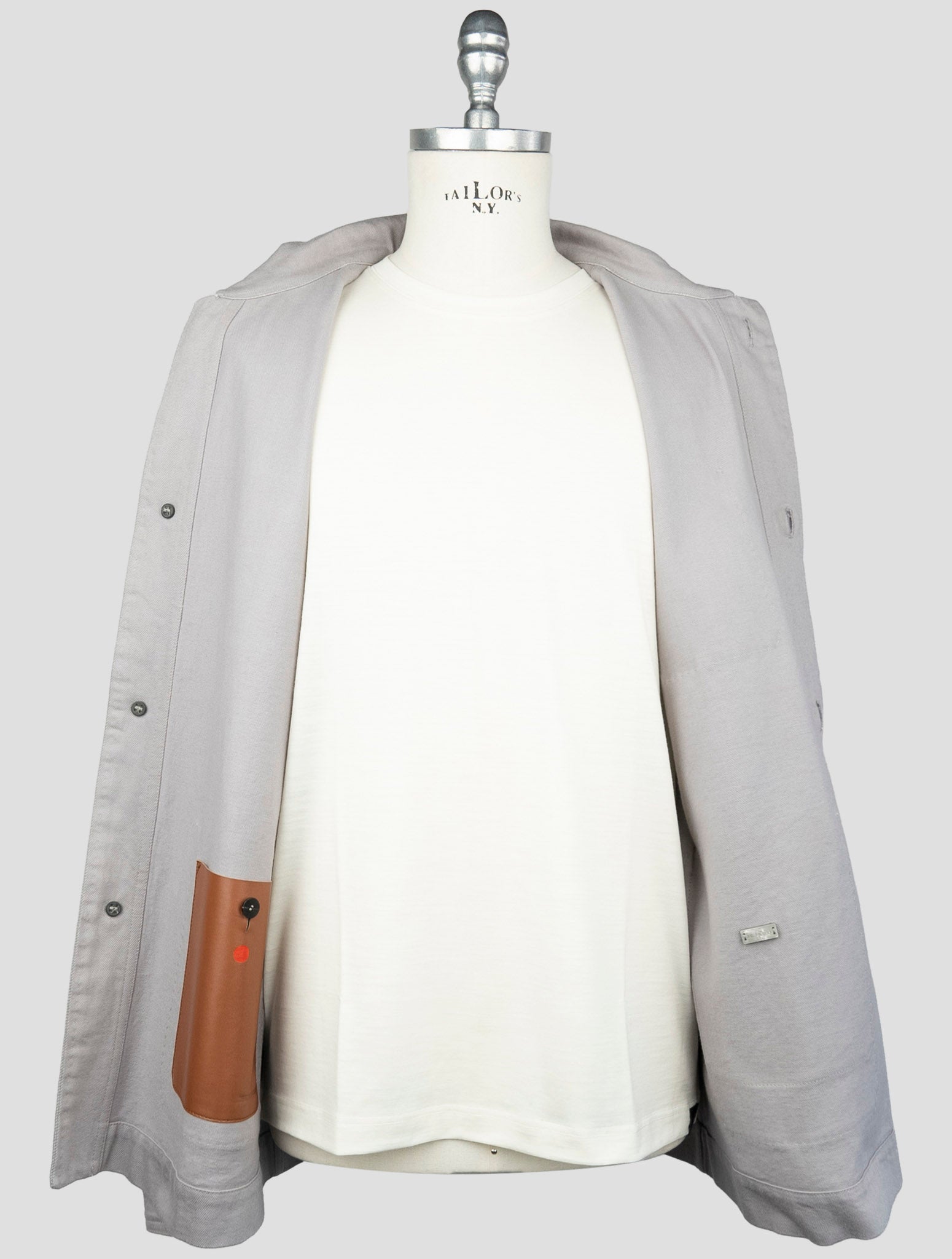 Kiton Gray Cotton Ea Coat
