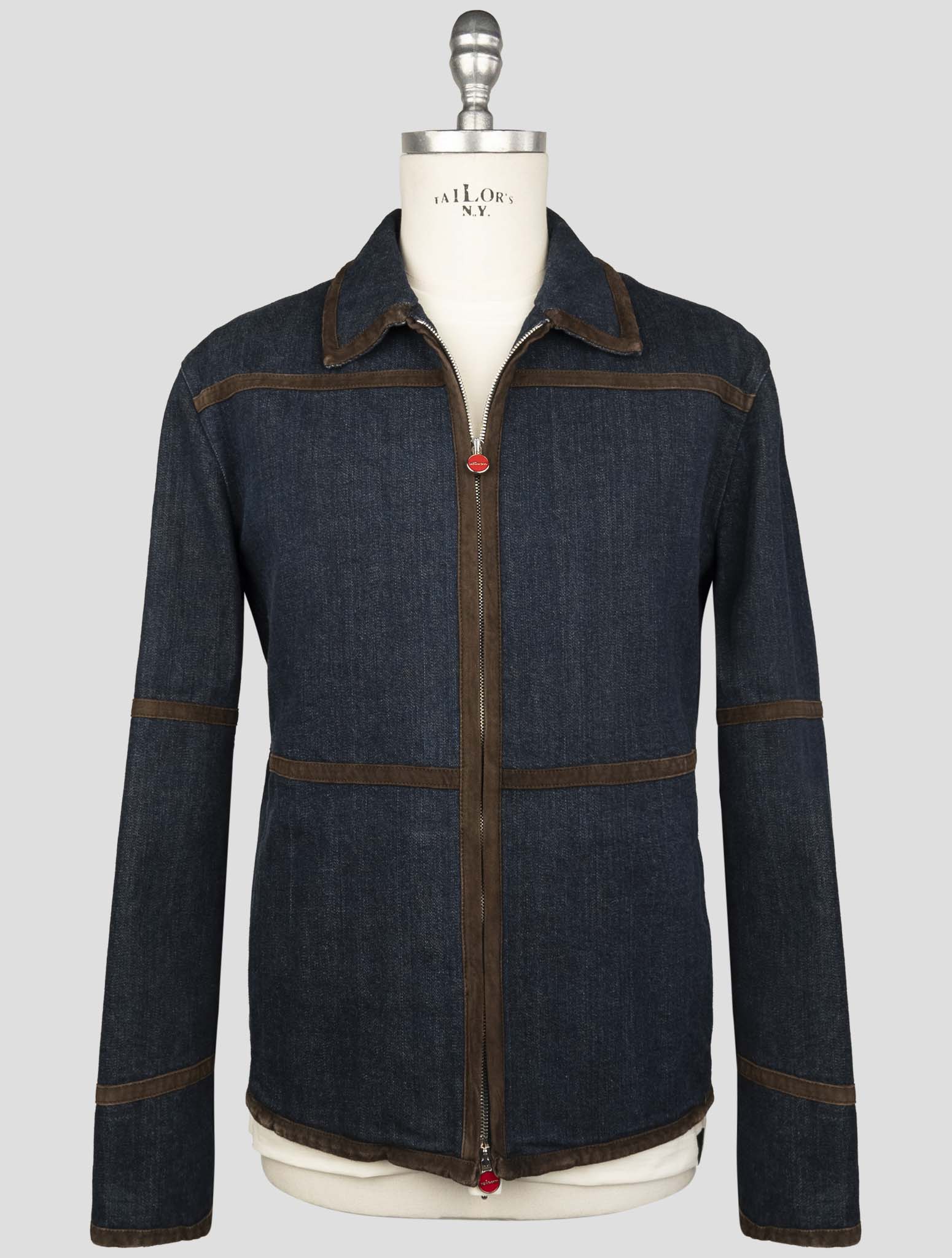 Kiton Blue Cotton Ea Coat
