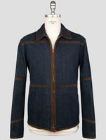 Kiton Blue Cotton Ea Coat