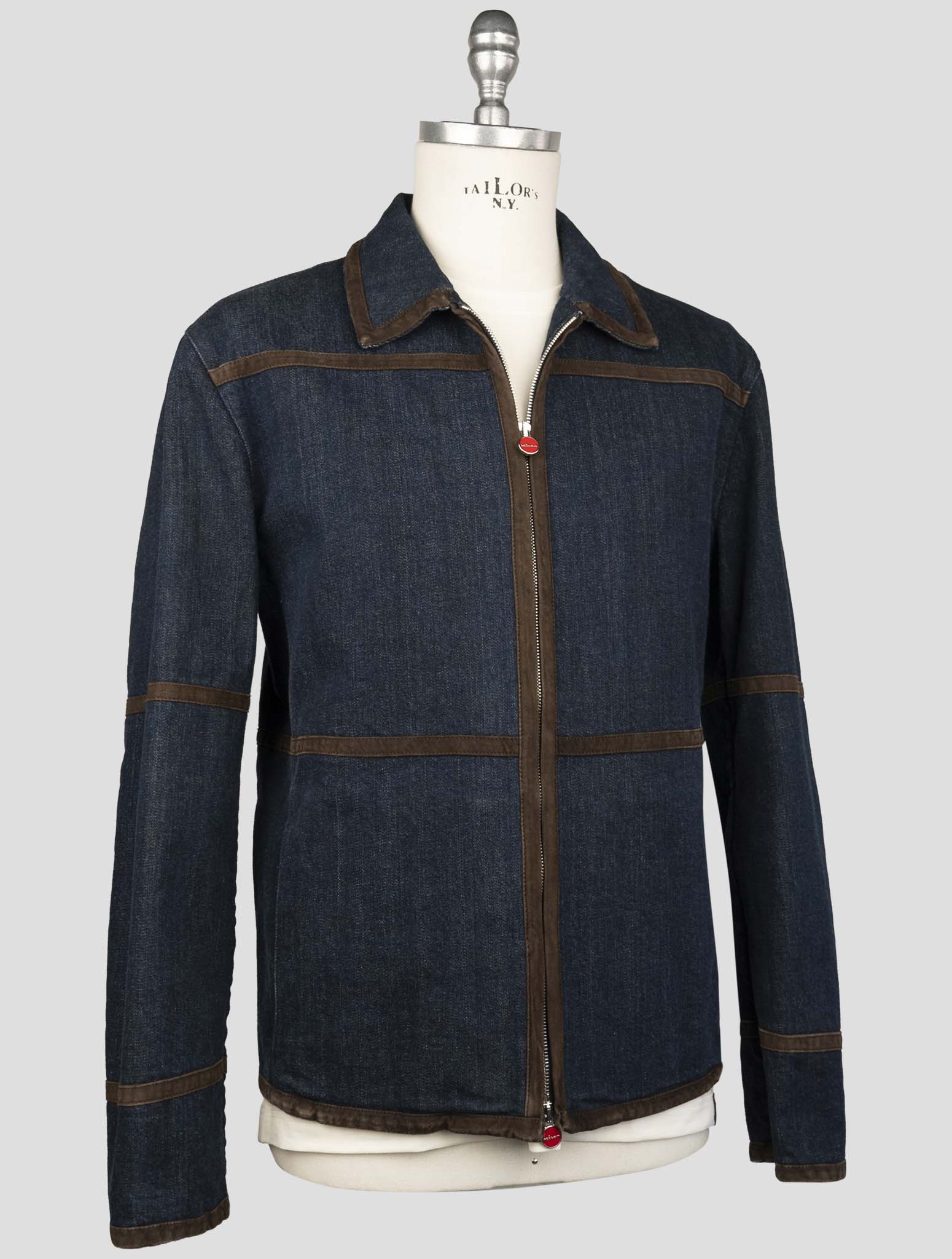 Kiton Blue Cotton Ea Coat