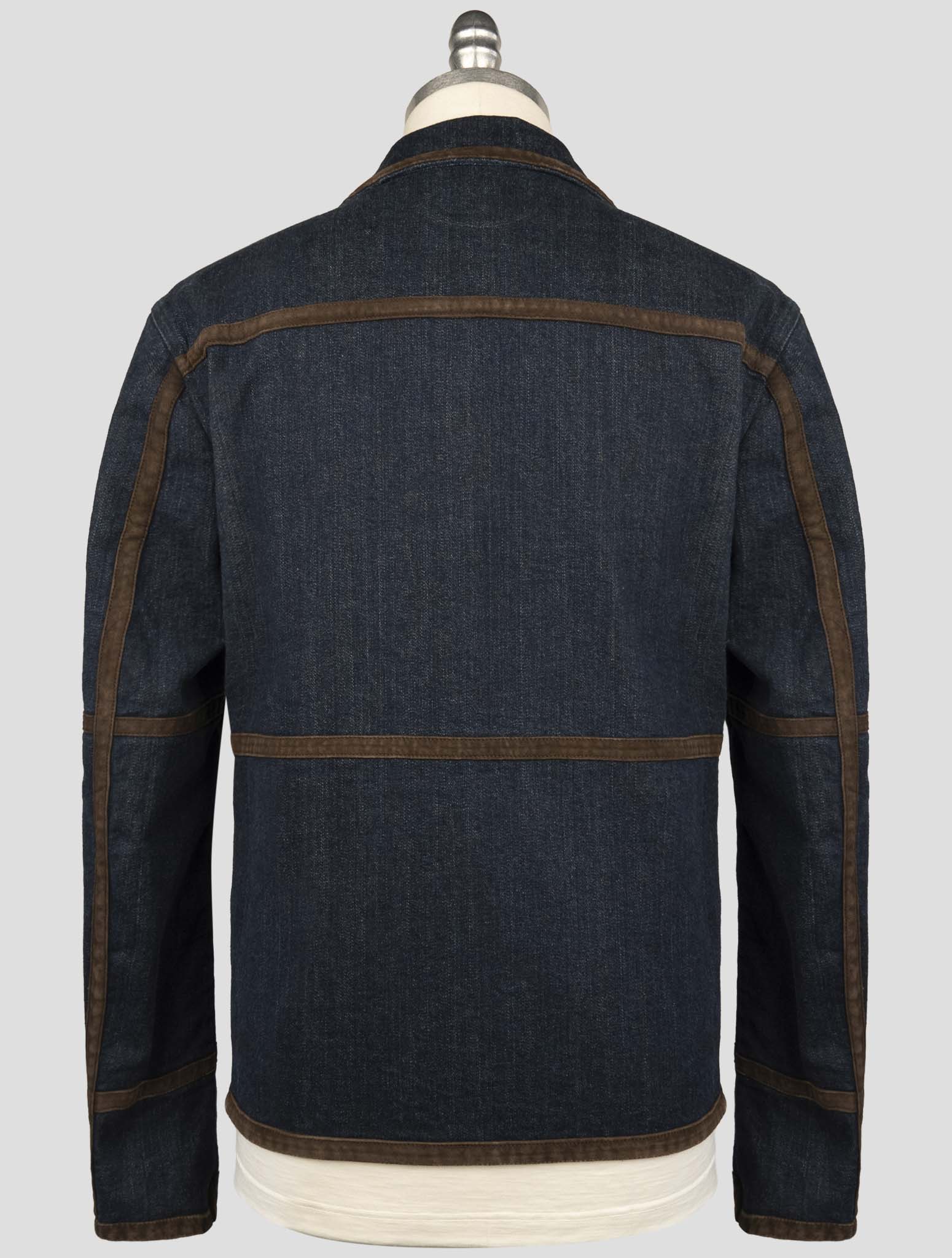 Kiton Blue Cotton Ea Coat