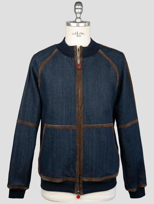 Kiton Blue Cotton Ea Coat