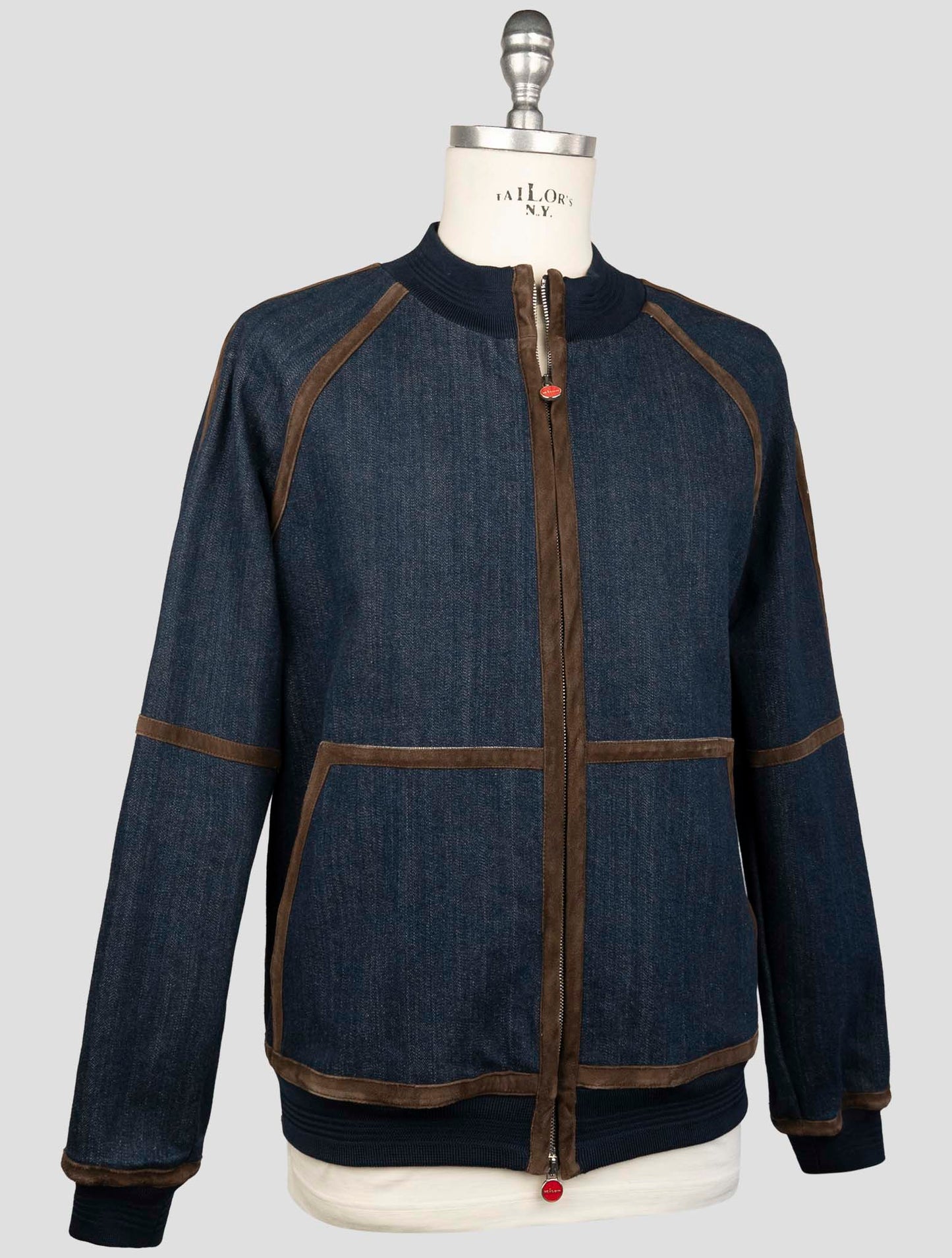 Kiton Blue Cotton Ea Coat