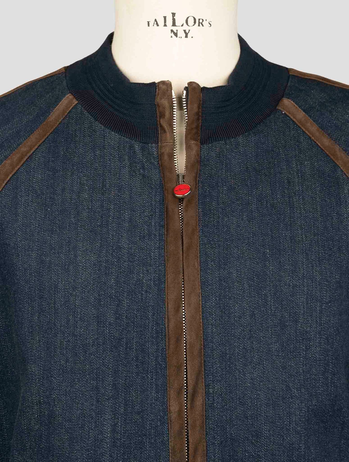 Kiton Blue Cotton Ea Coat