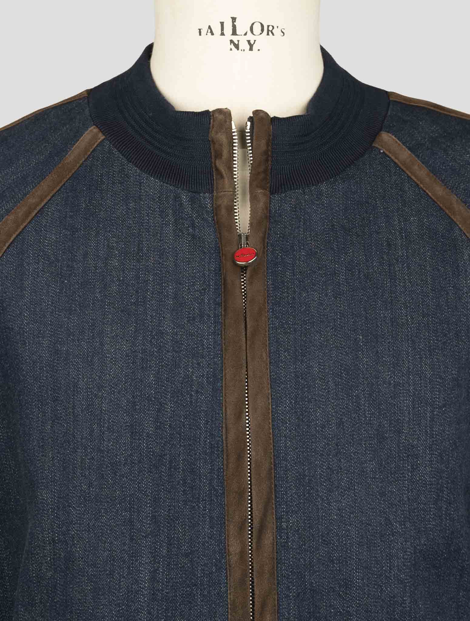 Kiton Blue Cotton Ea Coat