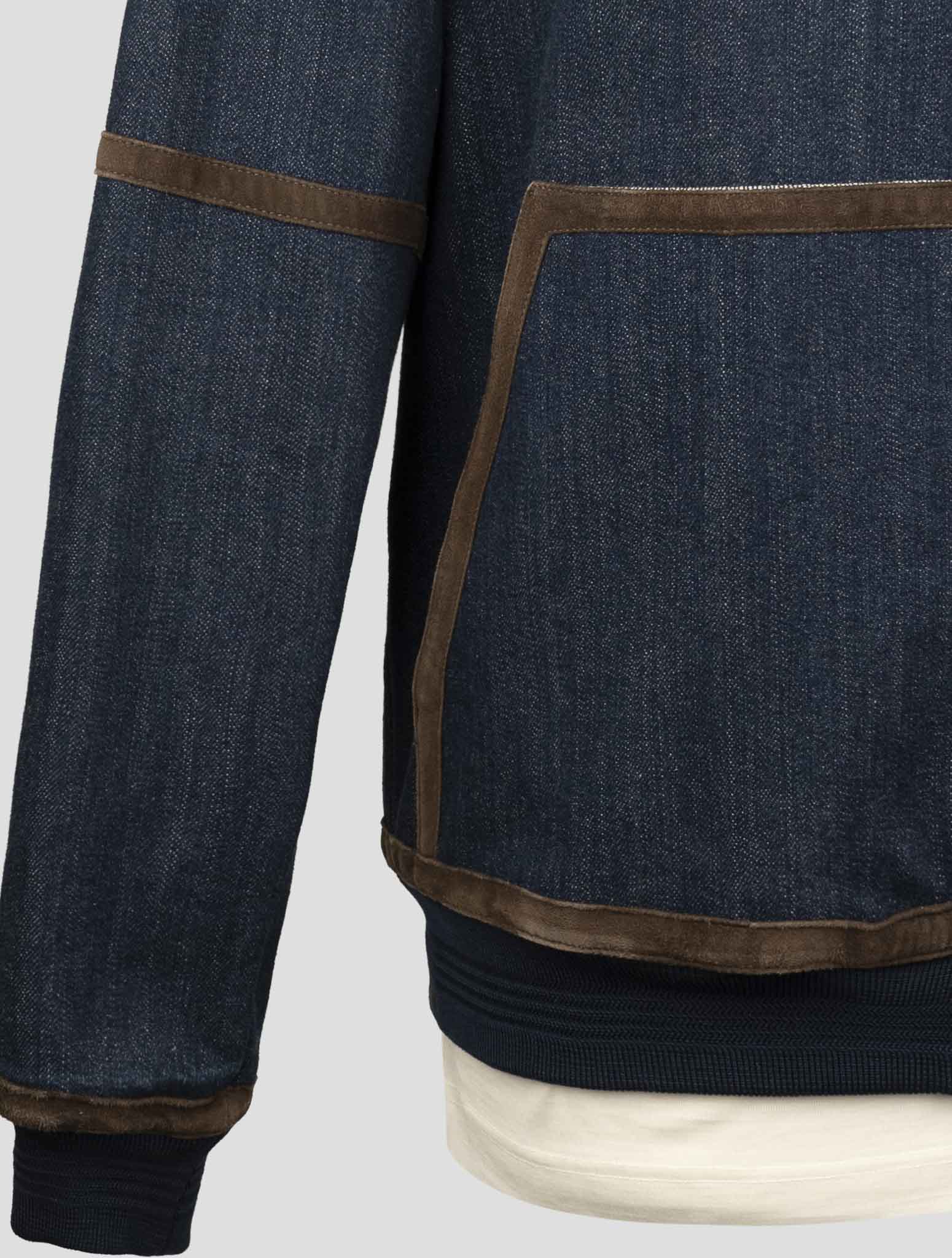 Kiton Blue Cotton Ea Coat