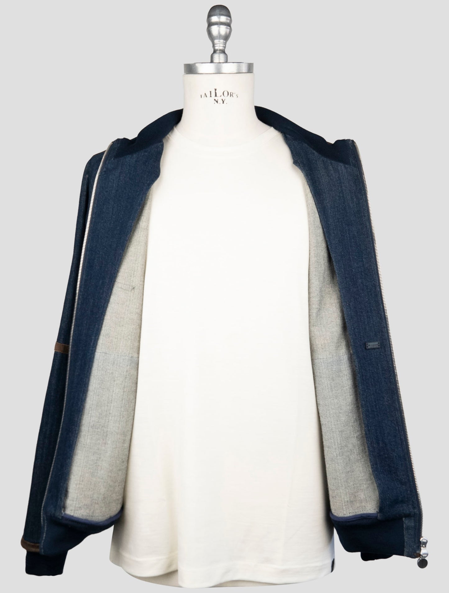 Kiton Blue Cotton Ea Coat