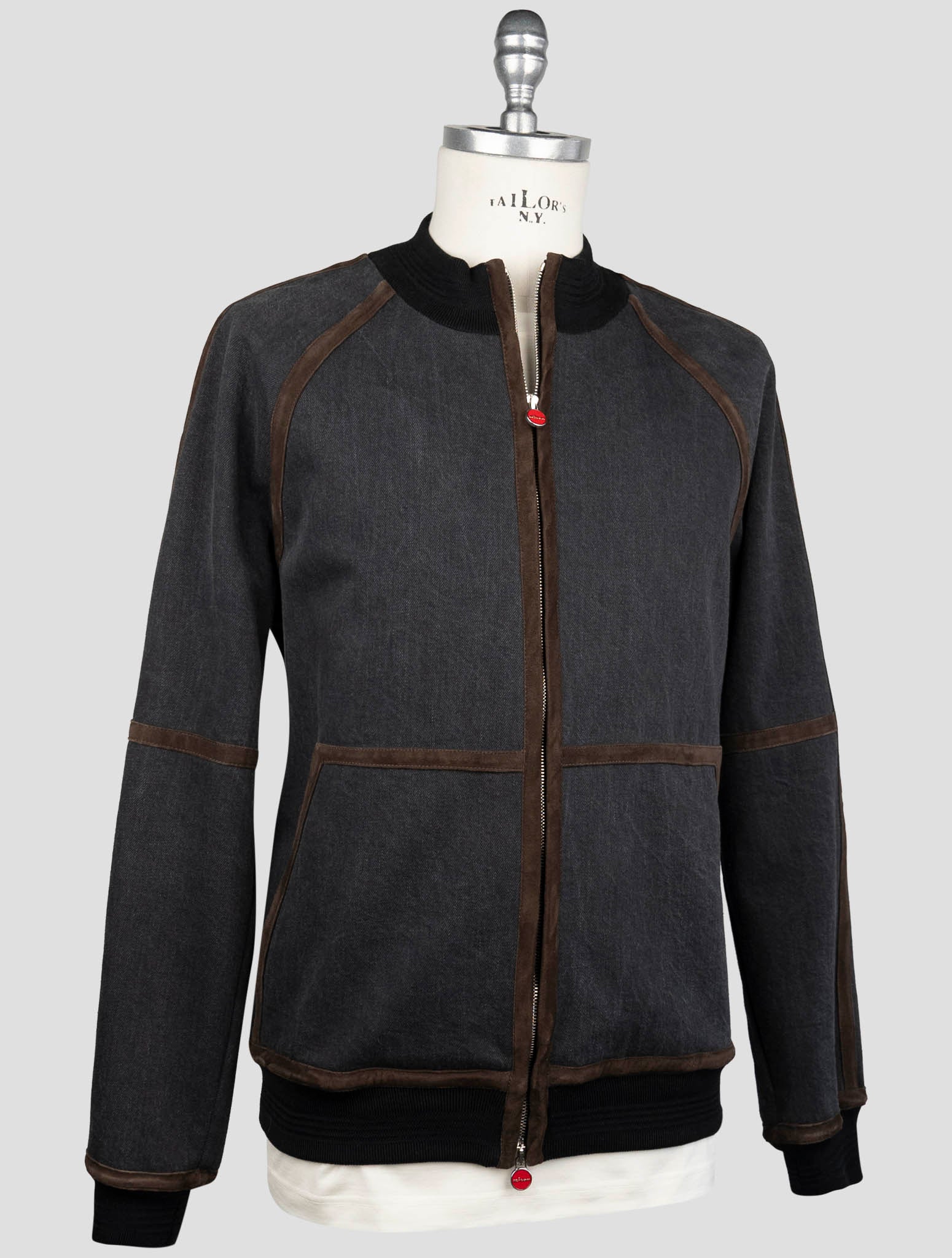 Kiton Blue Cotton Ea Coat