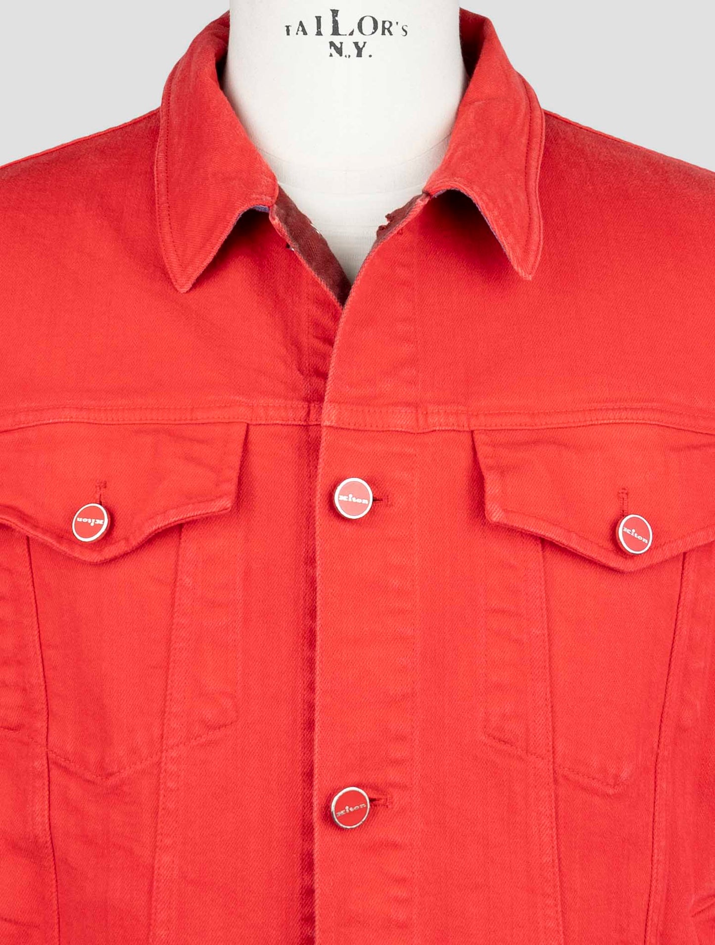 Kiton Red Cotton Ea Coat