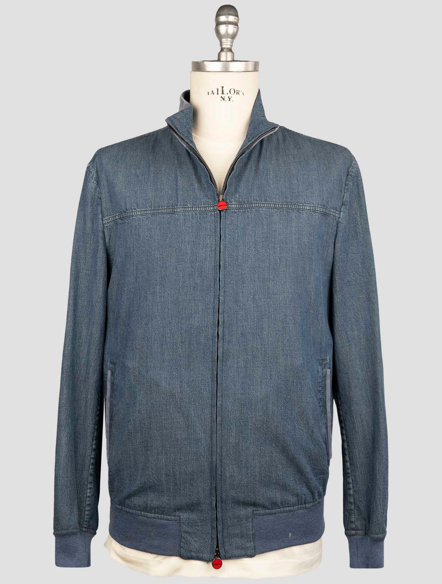 Kiton Blue Cotton Coat