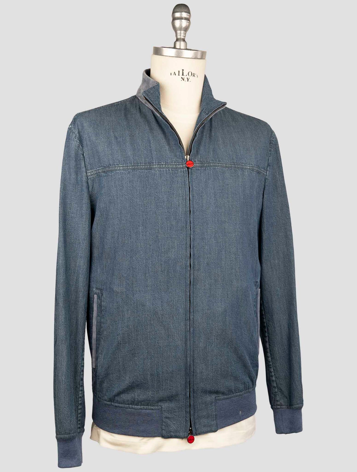 Kiton Blue Cotton Coat