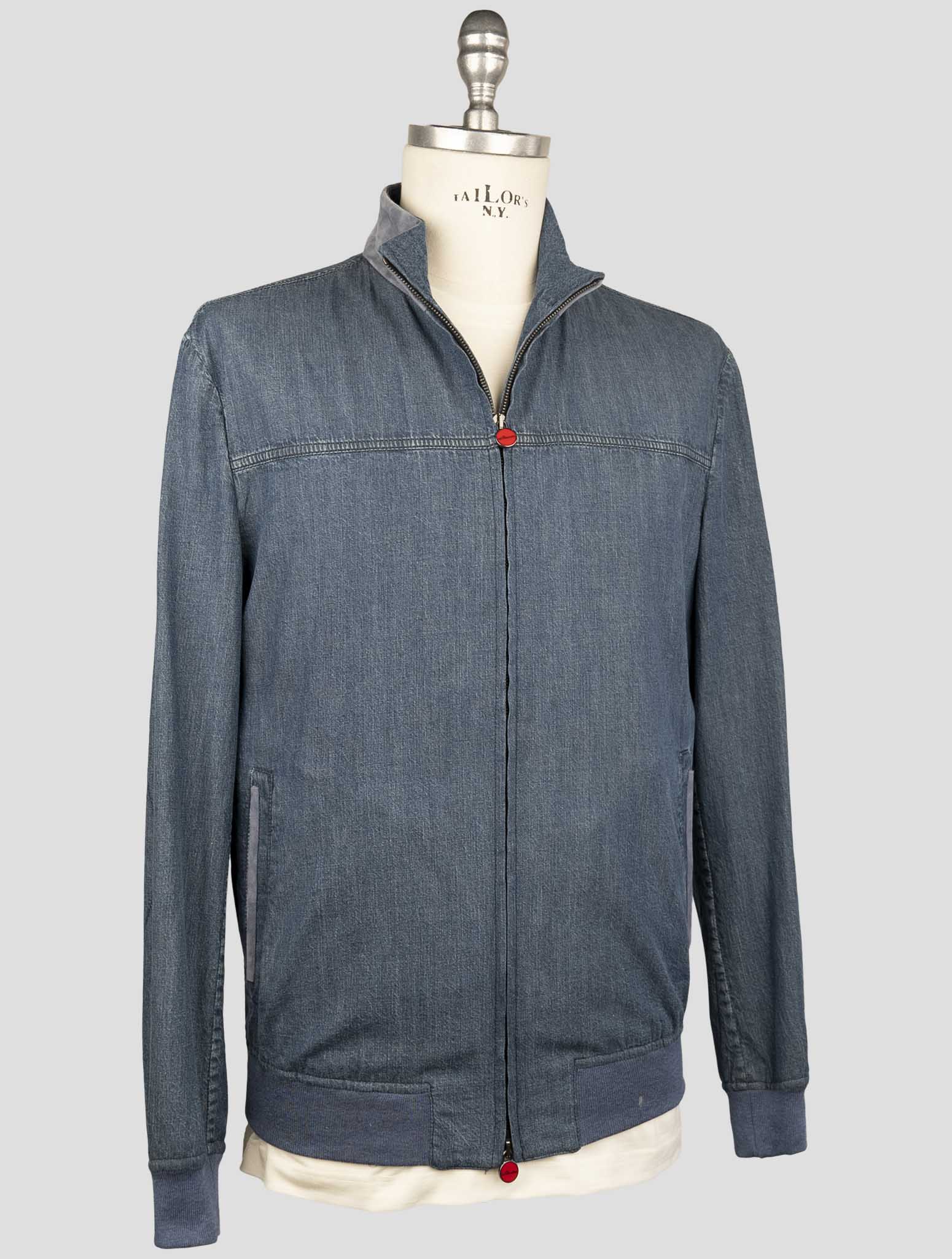Kiton Blue Cotton Coat
