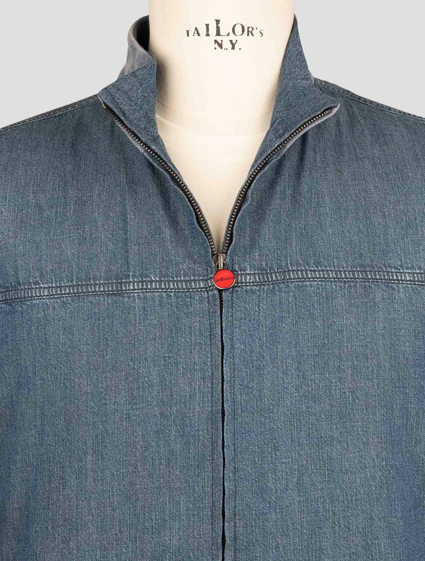 Kiton Blue Cotton Coat
