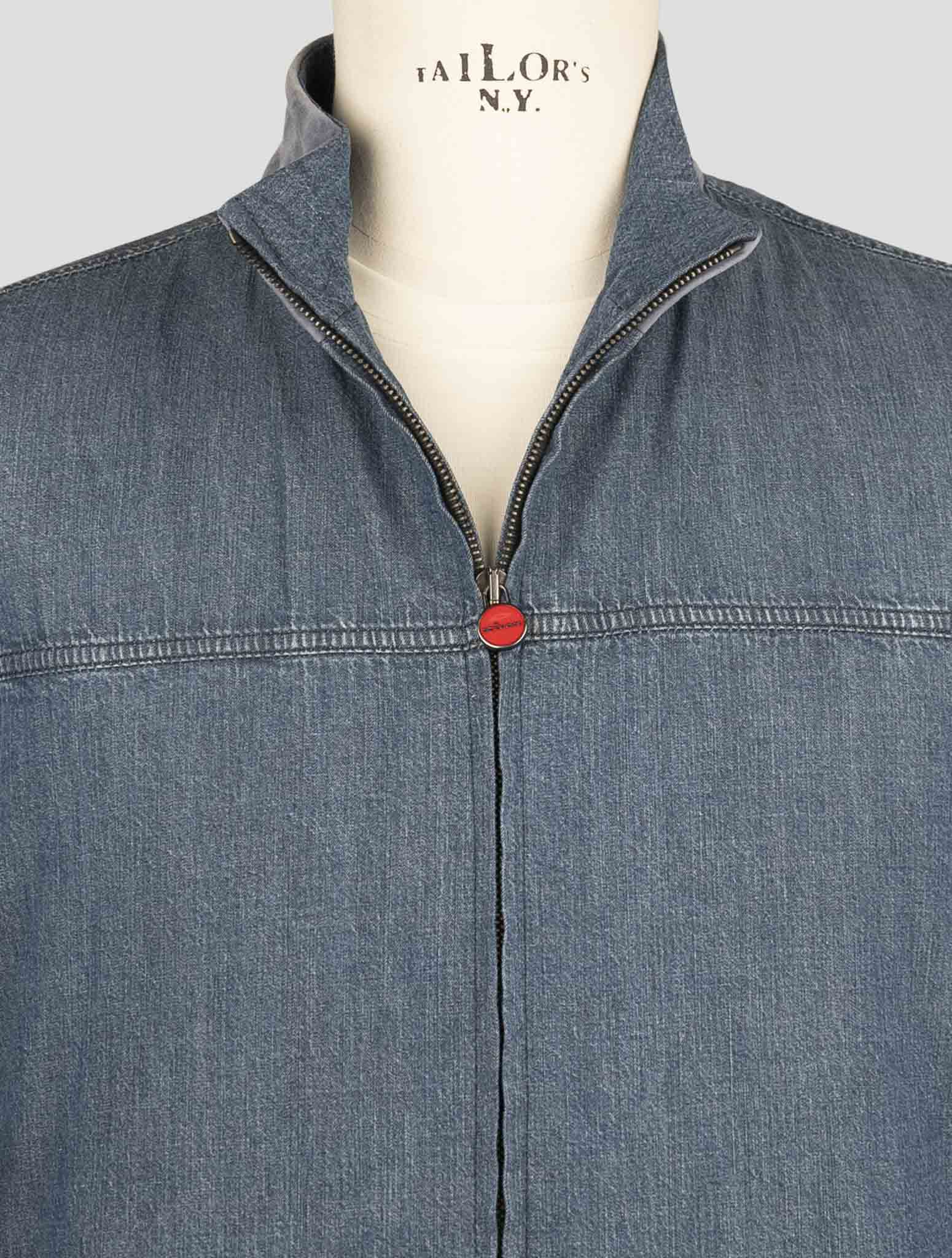 Kiton Blue Cotton Coat