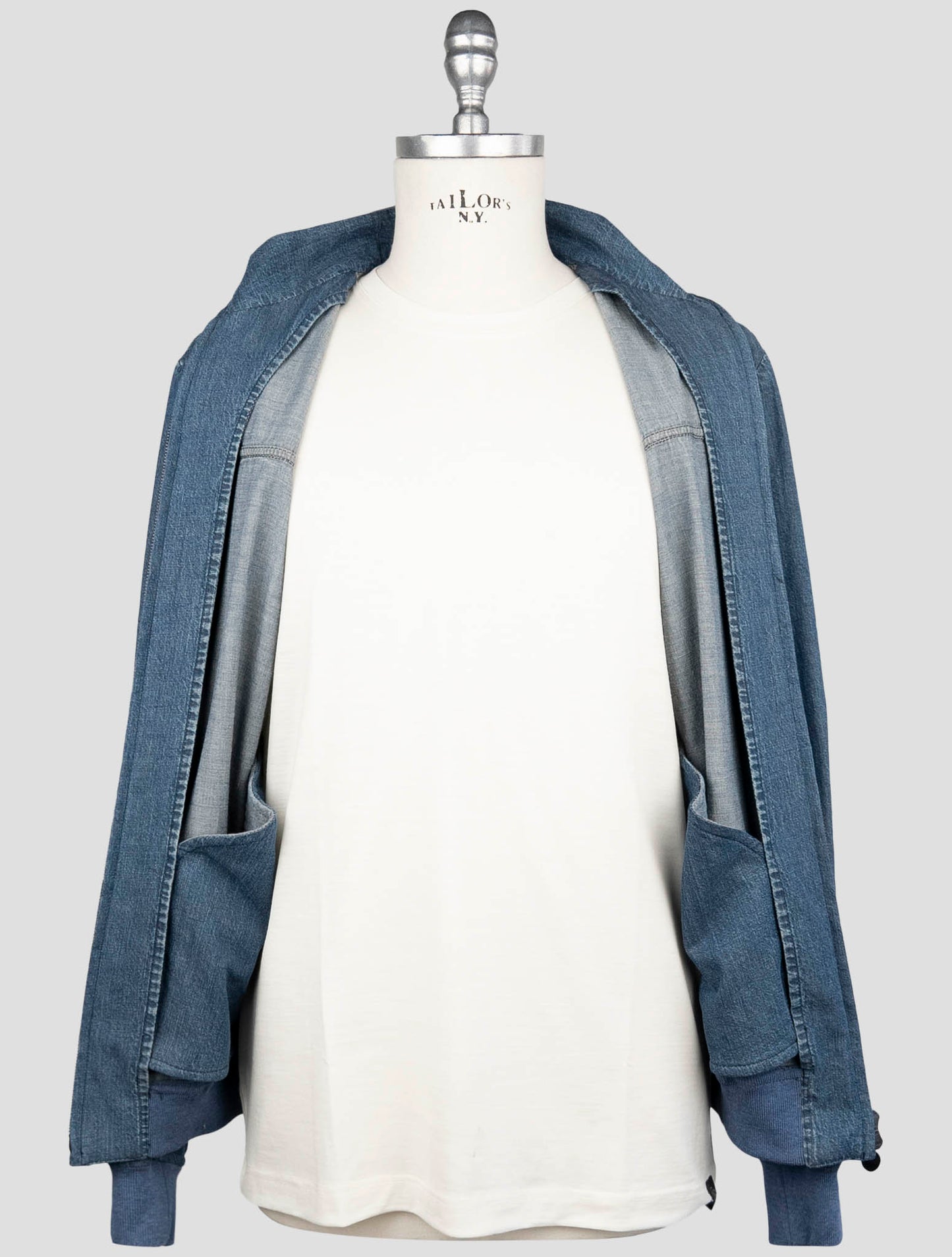 Kiton Blue Cotton Coat