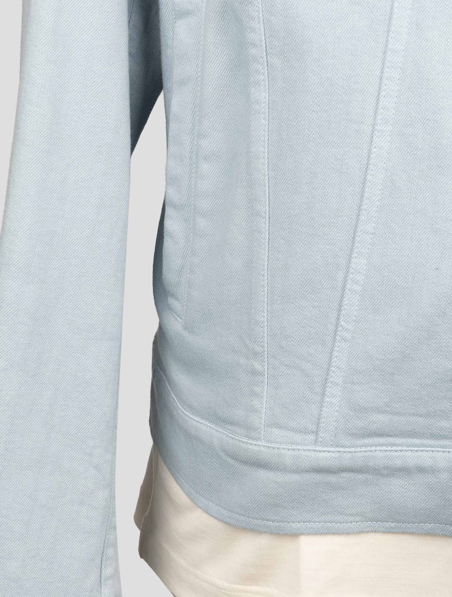Kiton Light Blue Cotton Ea Coat
