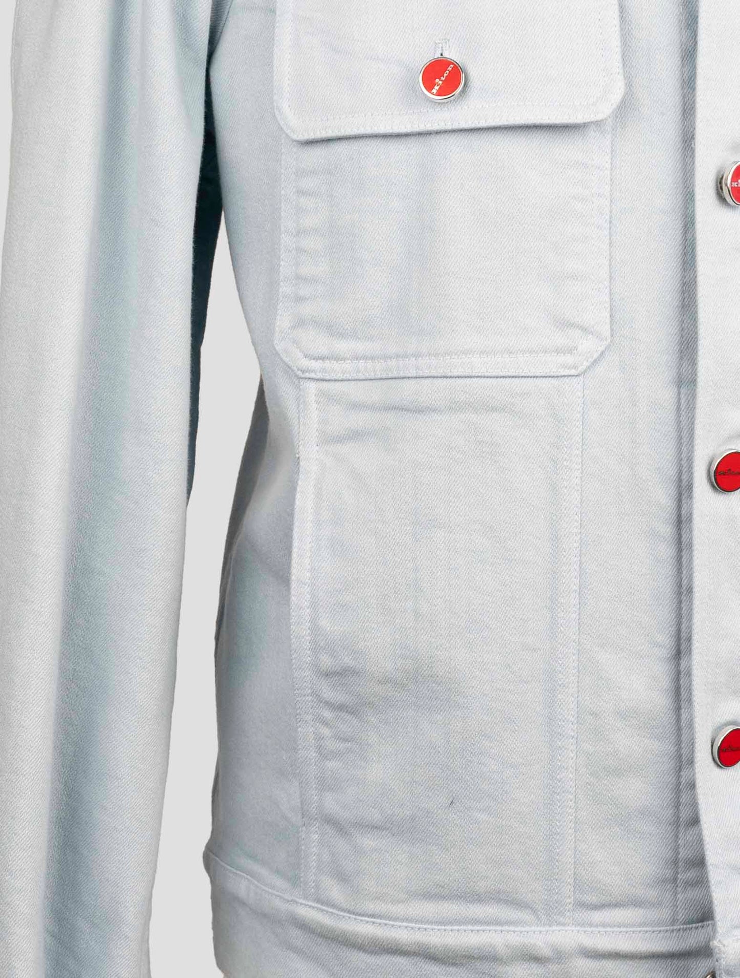 Kiton Light Blue Cotton Ea Coat