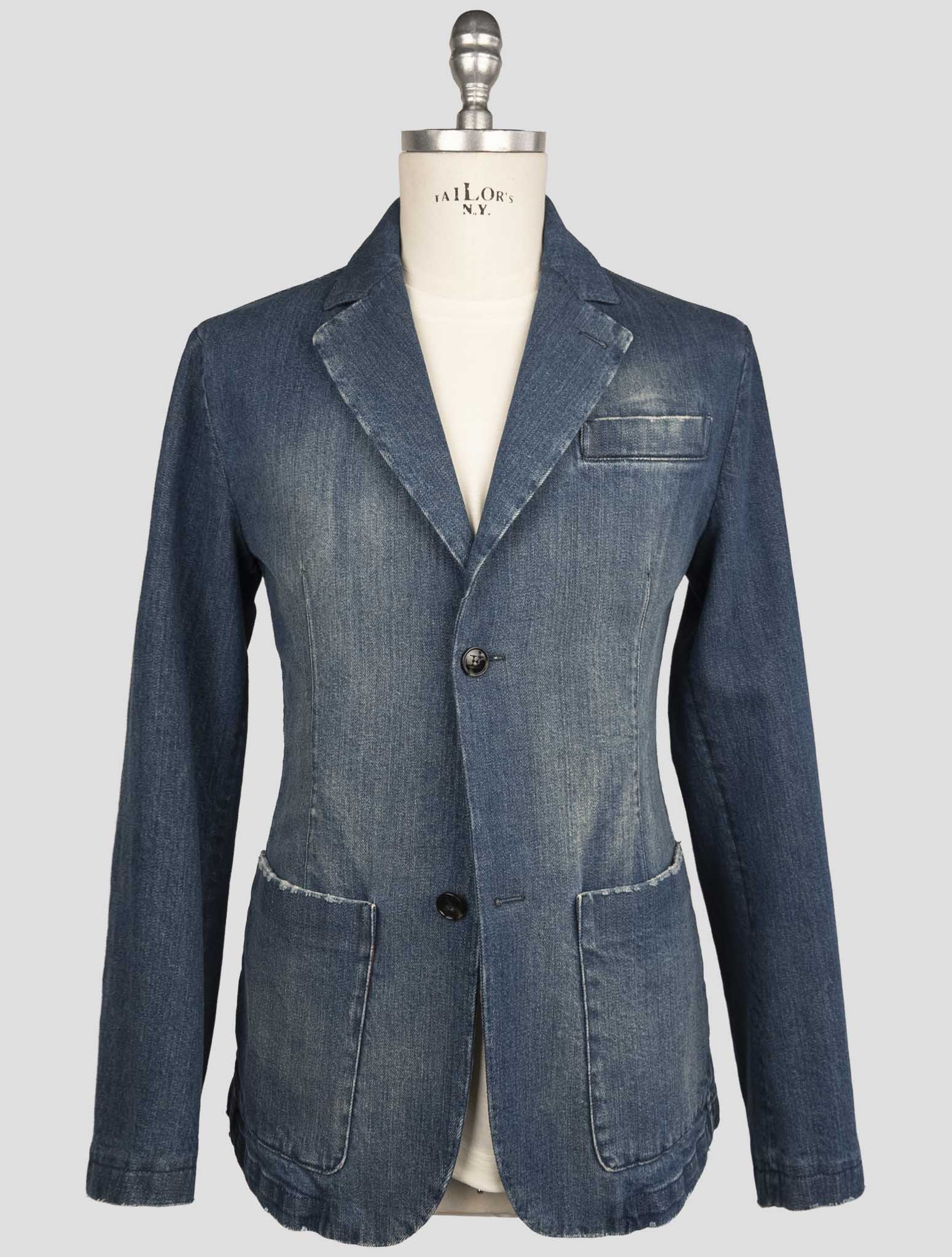 Kiton Blue Cotton Ea Coat