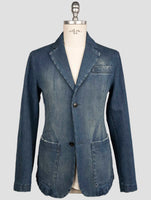 Kiton Blue Cotton Ea Coat