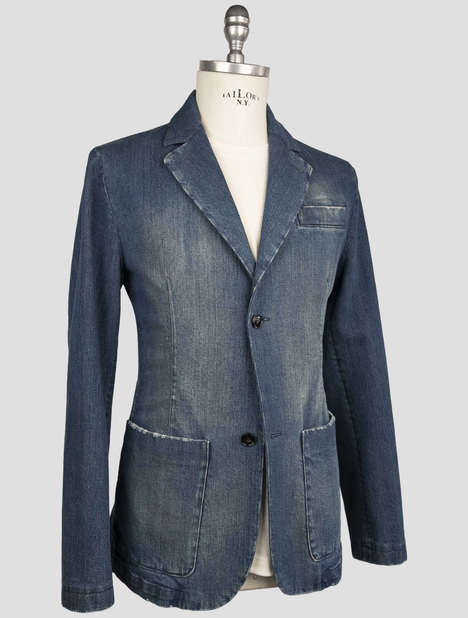 Kiton Blue Cotton Ea Coat