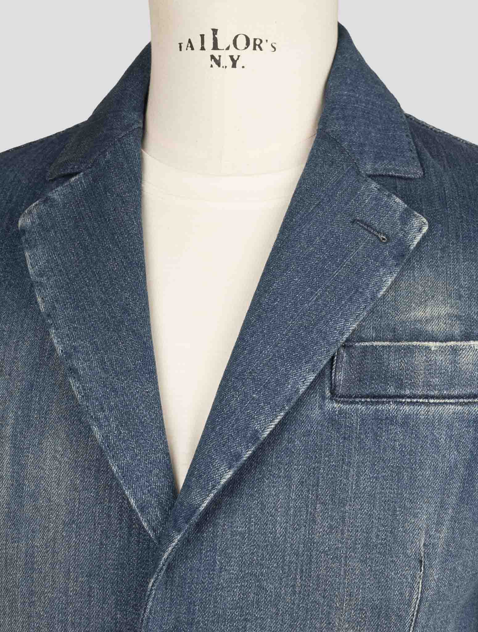 Kiton Blue Cotton Ea Coat