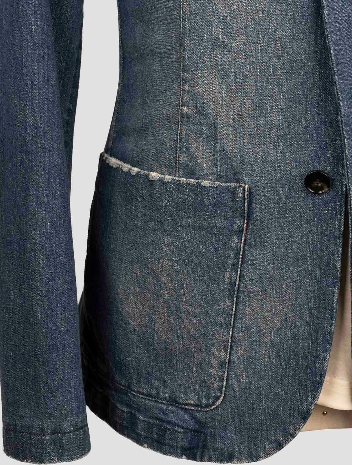 Kiton Blue Cotton Ea Coat